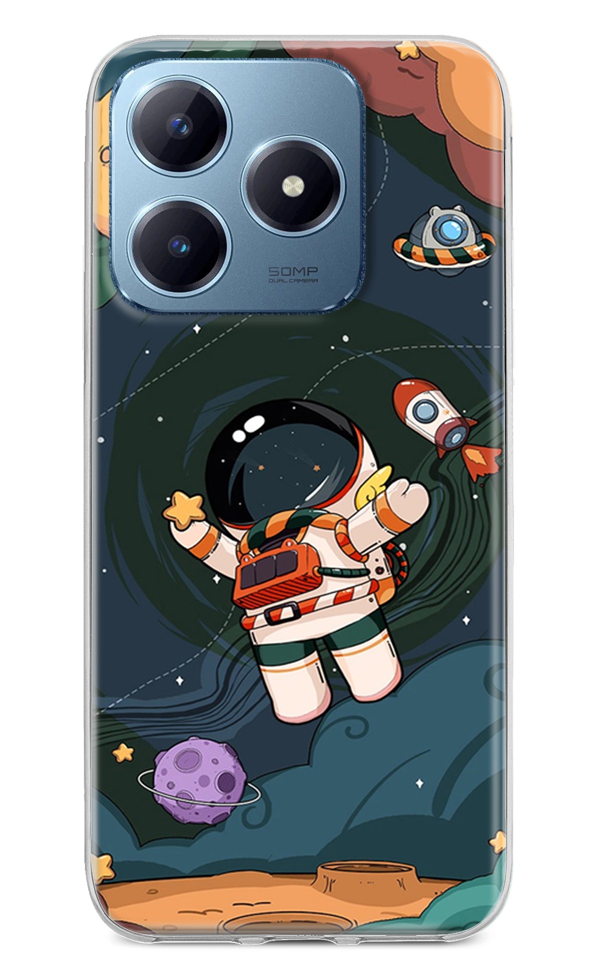 Cartoon Astronaut Realme Narzo N63 Back Cover