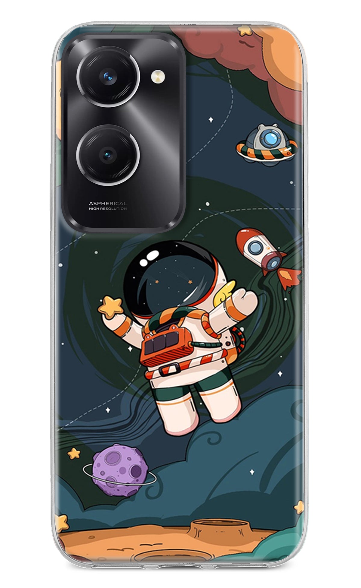 Cartoon Astronaut Vivo T3 Lite 5G Back Cover