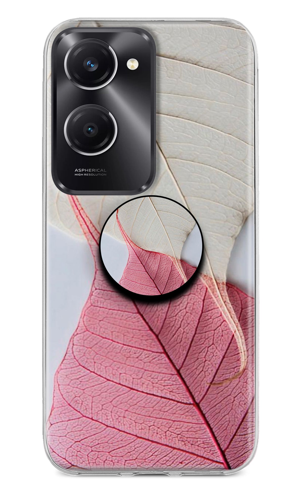 White Pink Leaf Vivo T3 Lite 5G Pop Case