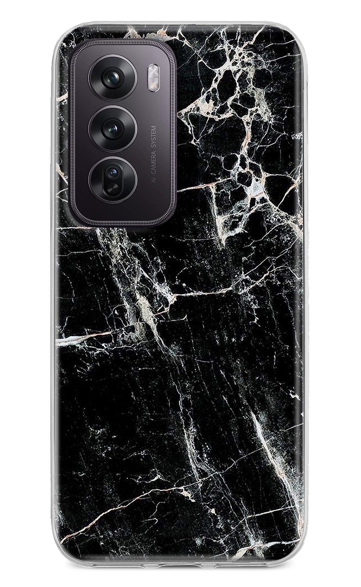 Black Marble Texture Oppo Reno12 Pro 5G Back Cover