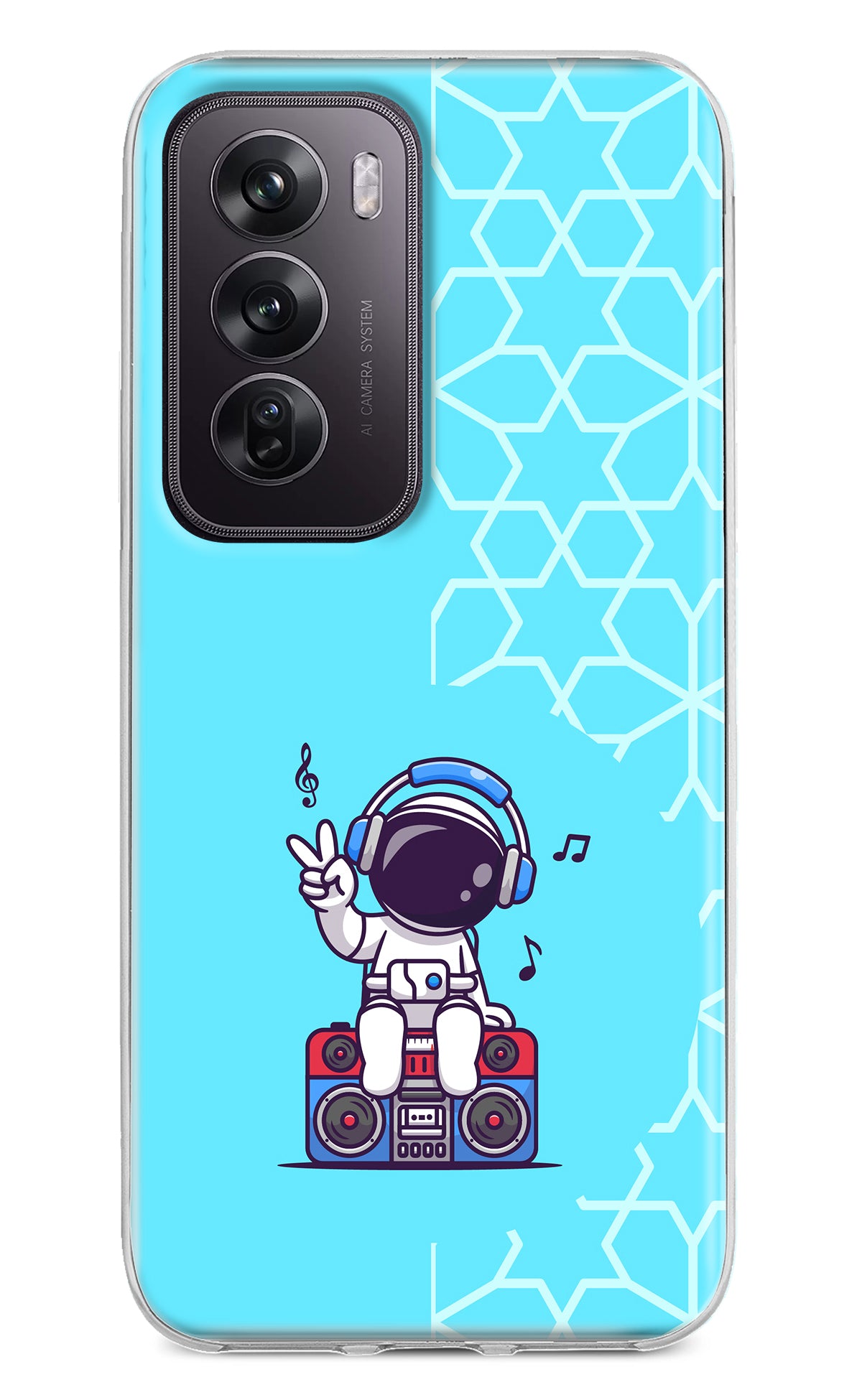 Cute Astronaut Chilling Oppo Reno12 Pro 5G Back Cover