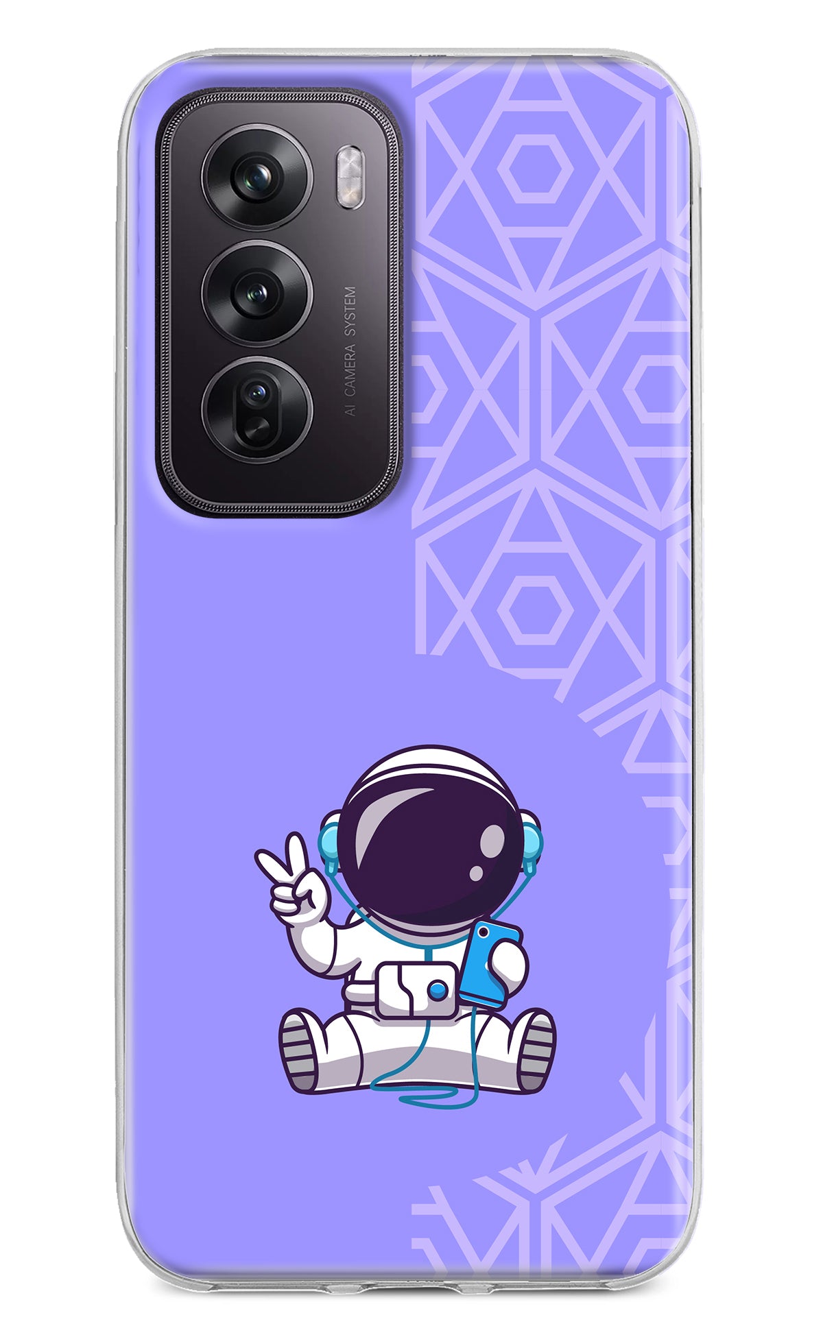 Cute Astronaut Chilling Oppo Reno12 Pro 5G Back Cover