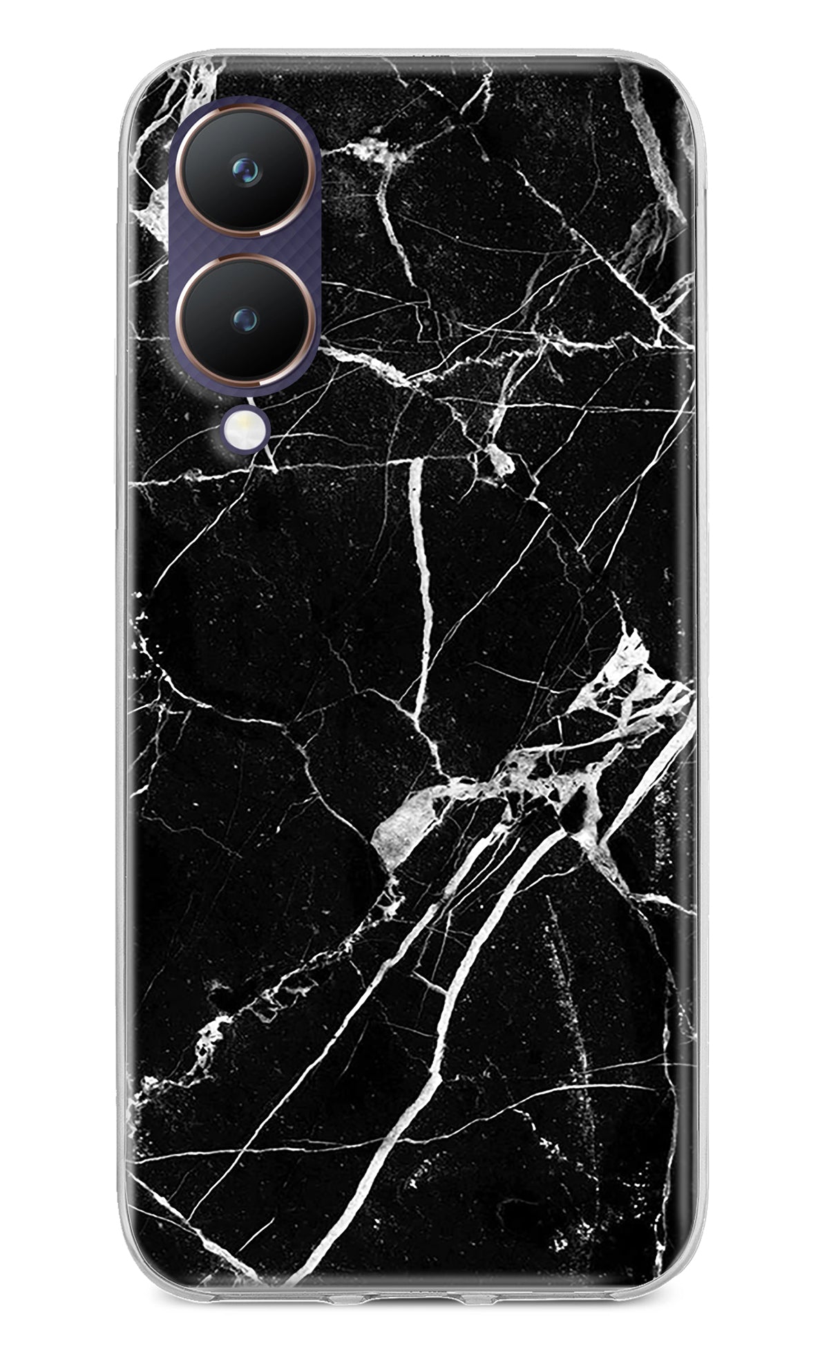 Black Marble Pattern Vivo Y28 5G Back Cover