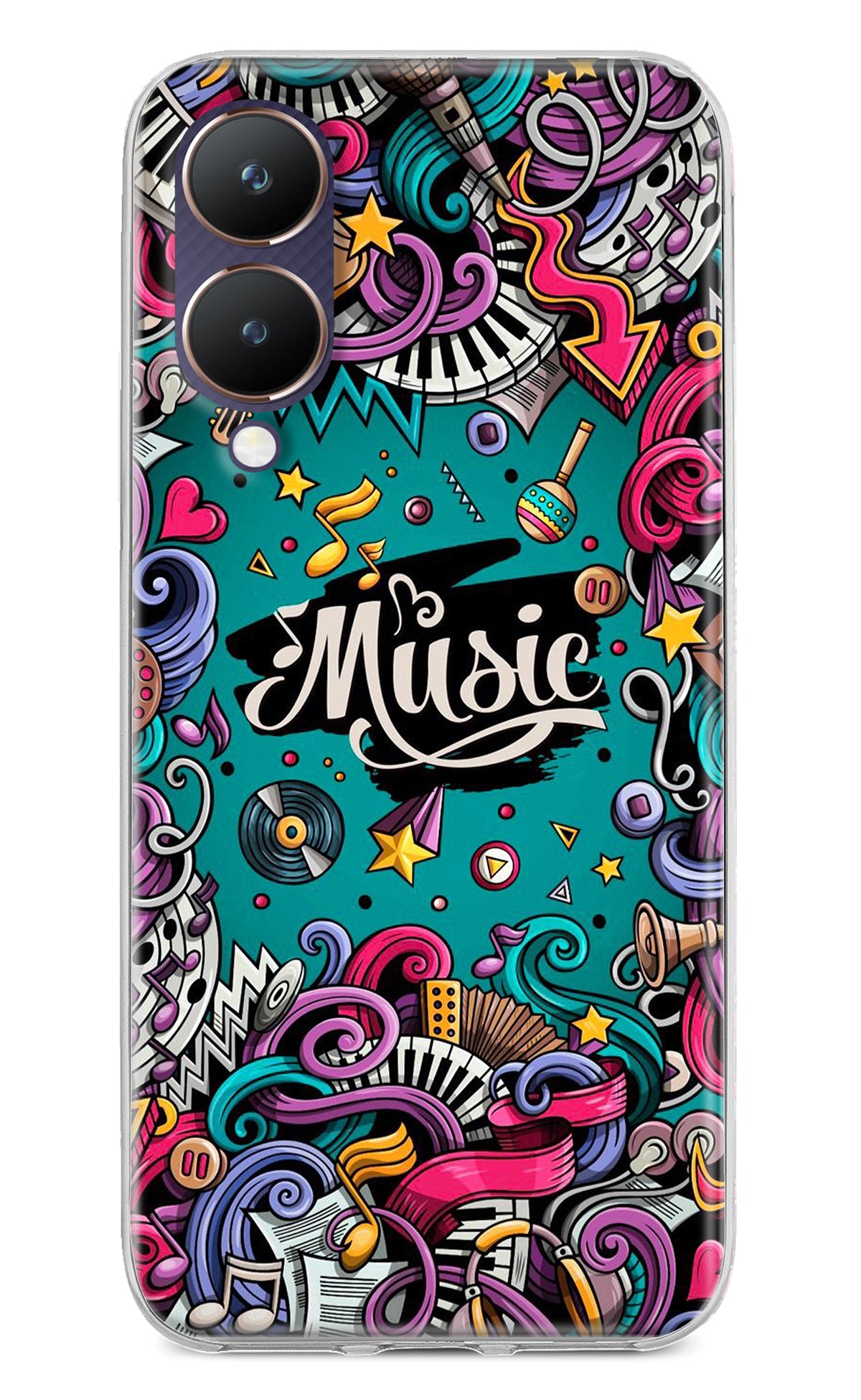 Music Graffiti Vivo Y28 5G Back Cover