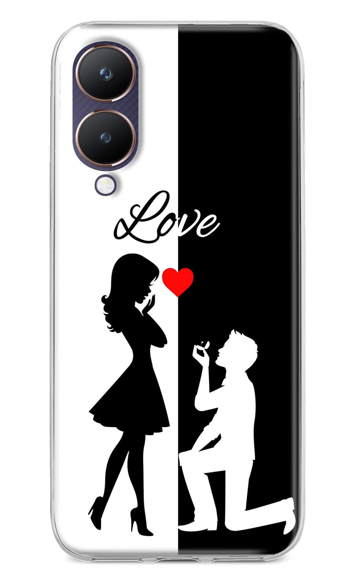 Love Propose Black And White Vivo Y28 5G Back Cover