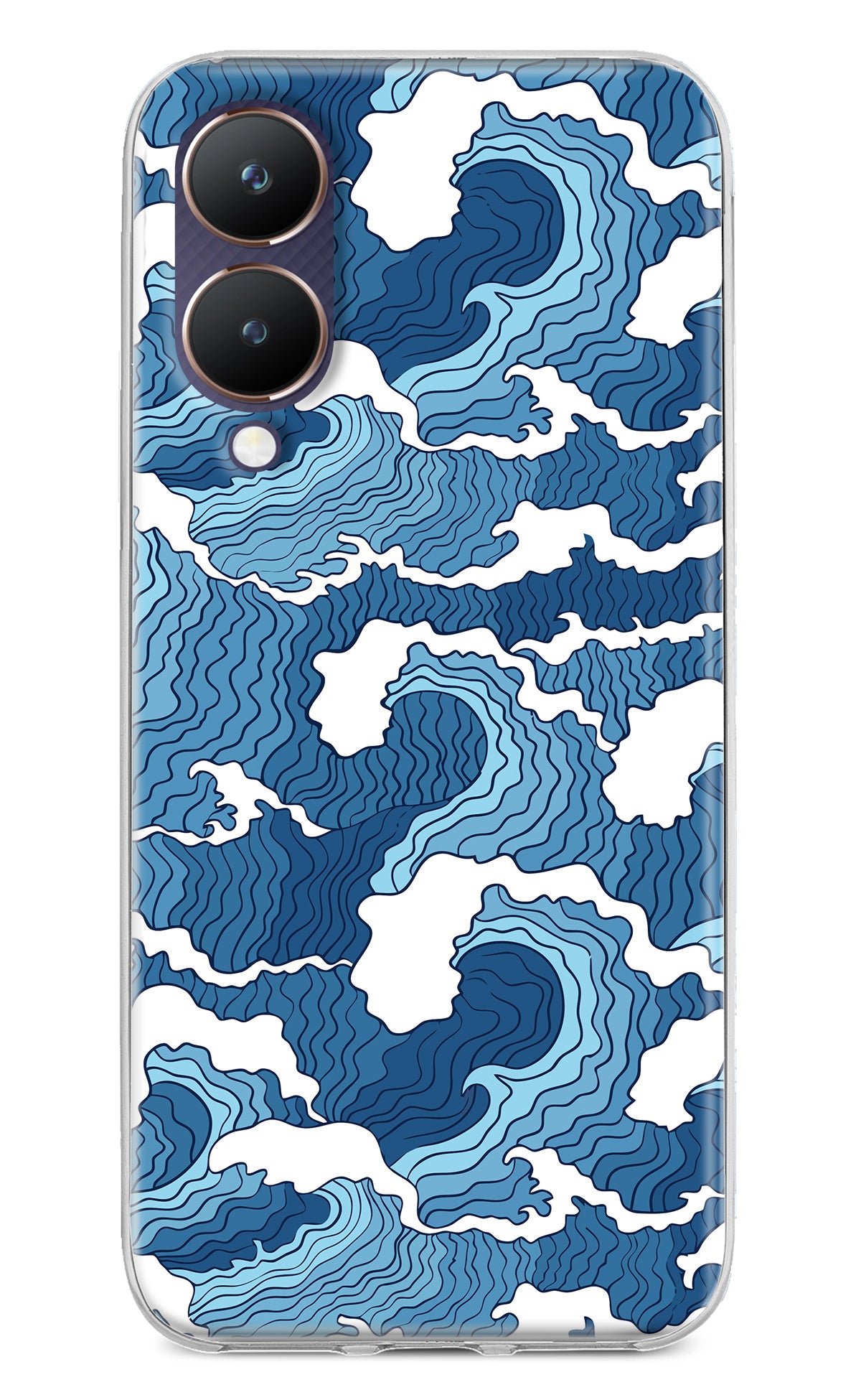 Blue Waves Vivo Y28 5G Back Cover