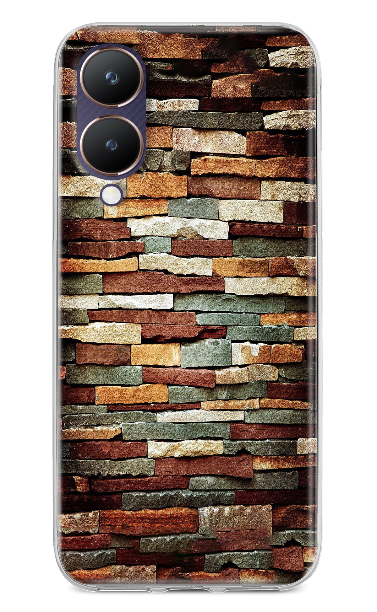 Bricks Pattern Vivo Y28 5G Back Cover