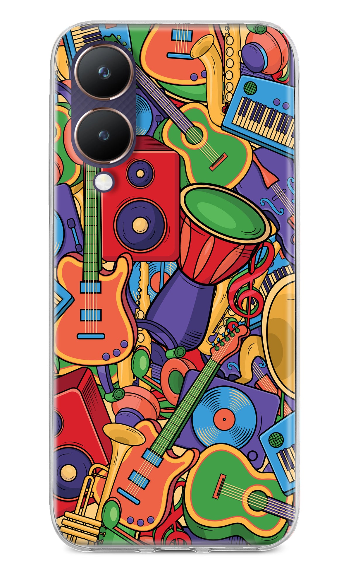 Music Instrument Doodle Vivo Y28 5G Back Cover