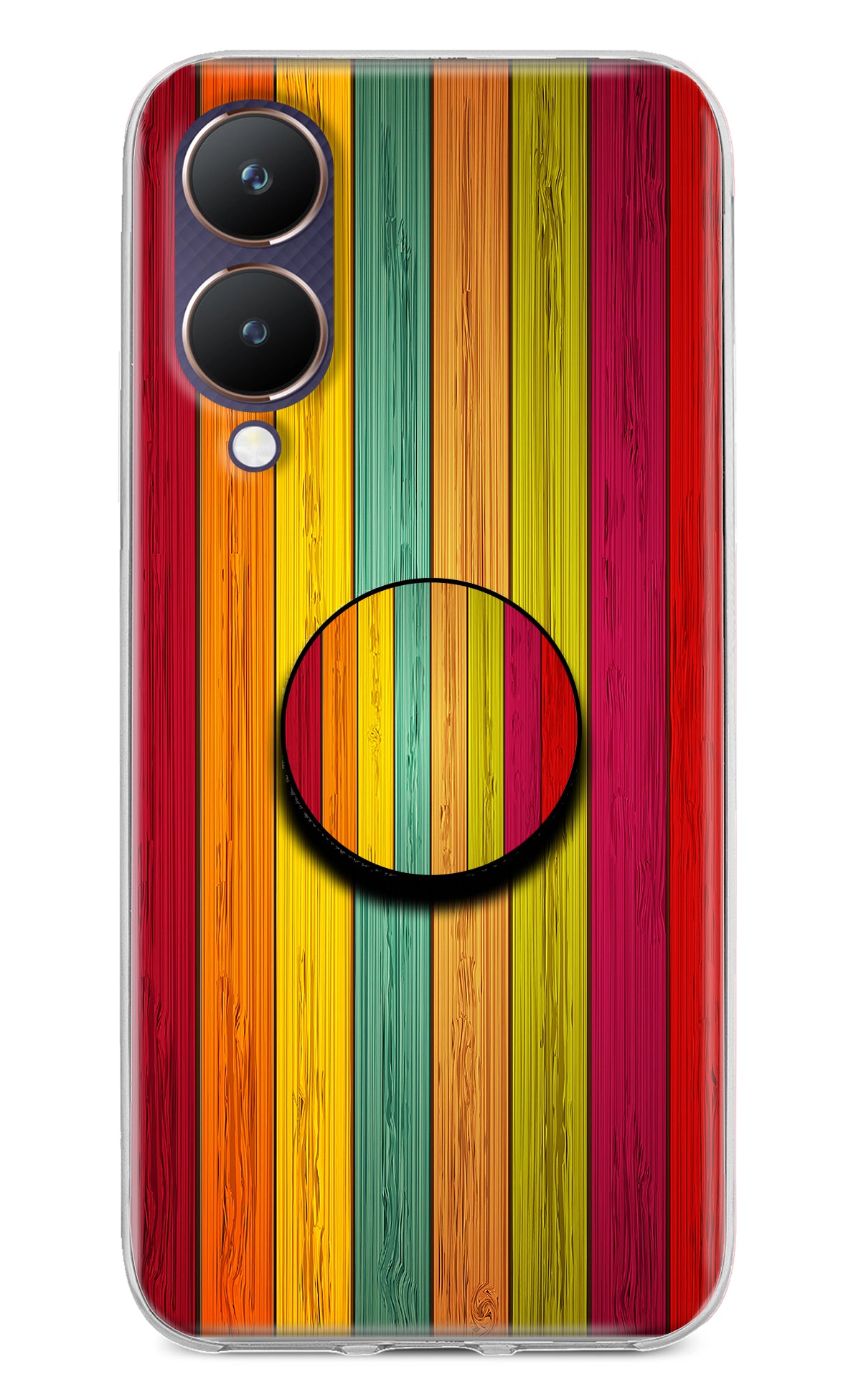 Multicolor Wooden Vivo Y28 5G Pop Case