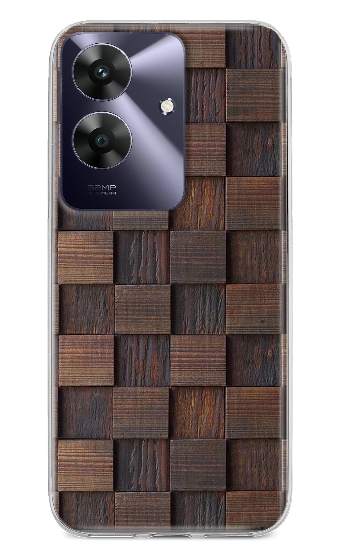 Wooden Cube Design Realme C61 Back Cover