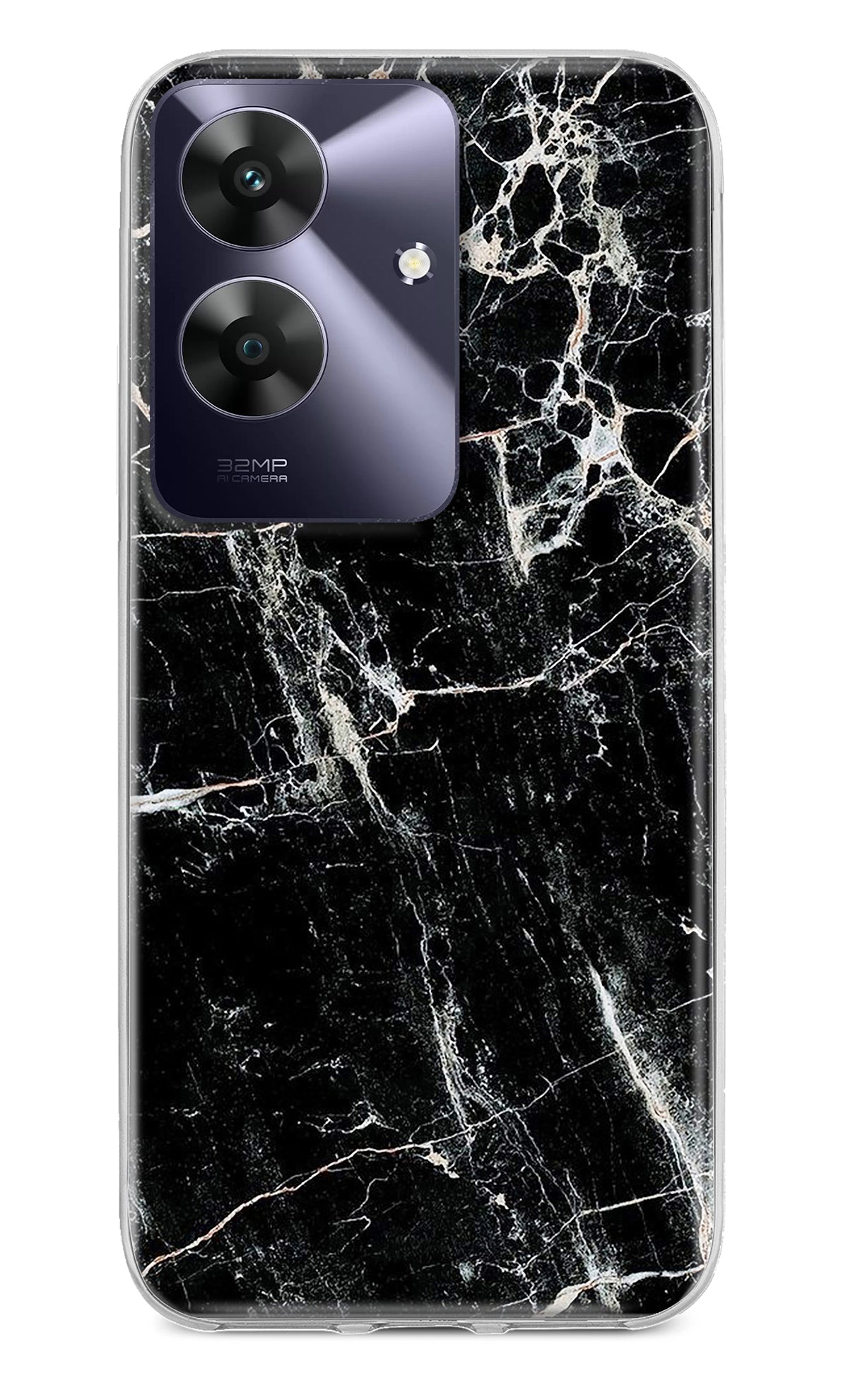 Black Marble Texture Realme C61 Back Cover