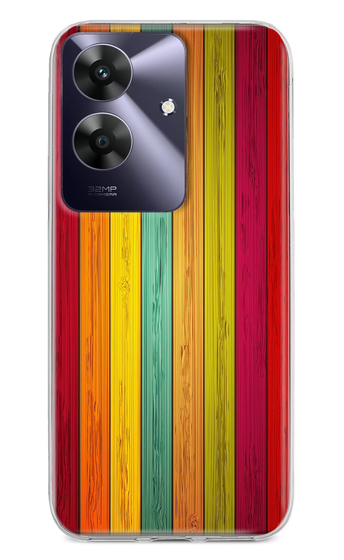 Multicolor Wooden Realme C61 Back Cover