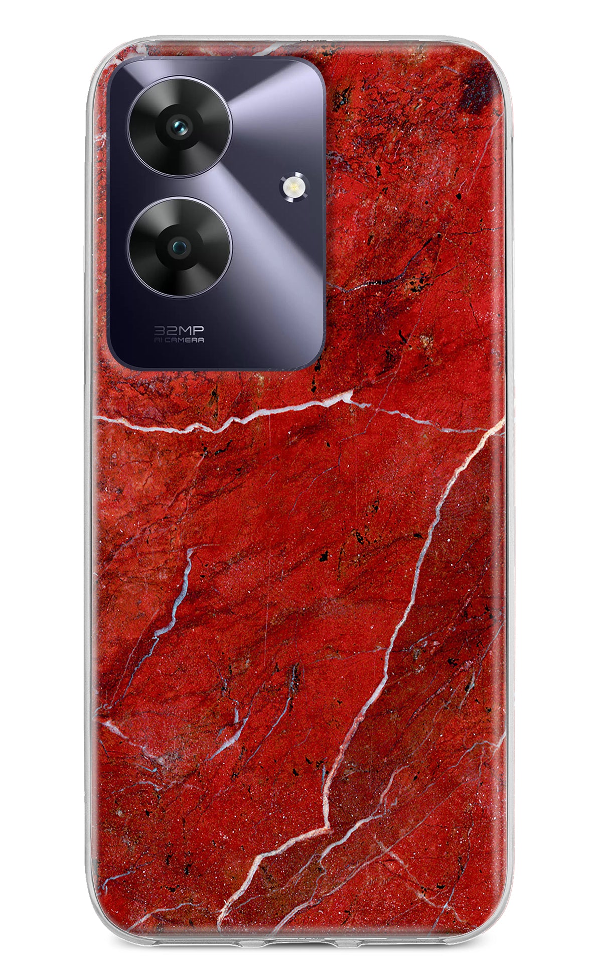 Red Marble Design Realme C61 Back Cover