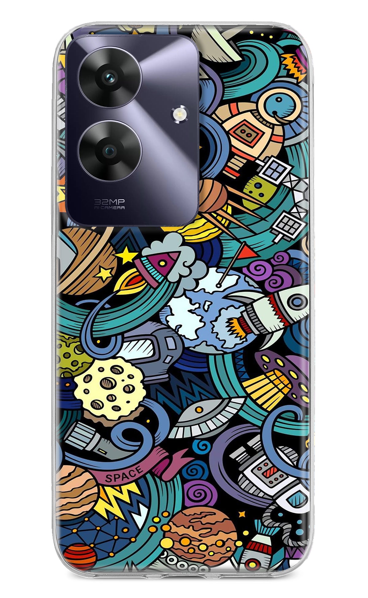 Space Abstract Realme C61 Back Cover