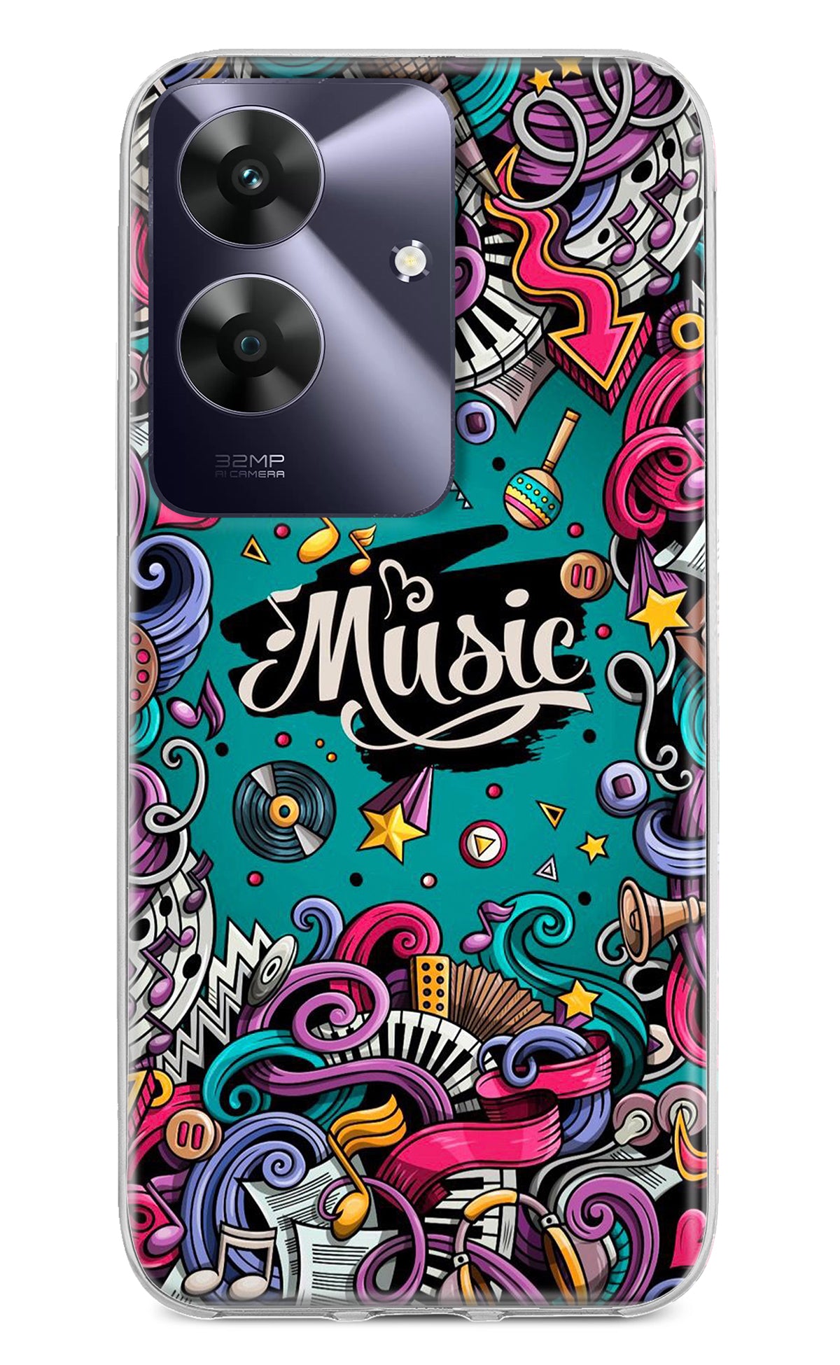 Music Graffiti Realme C61 Back Cover