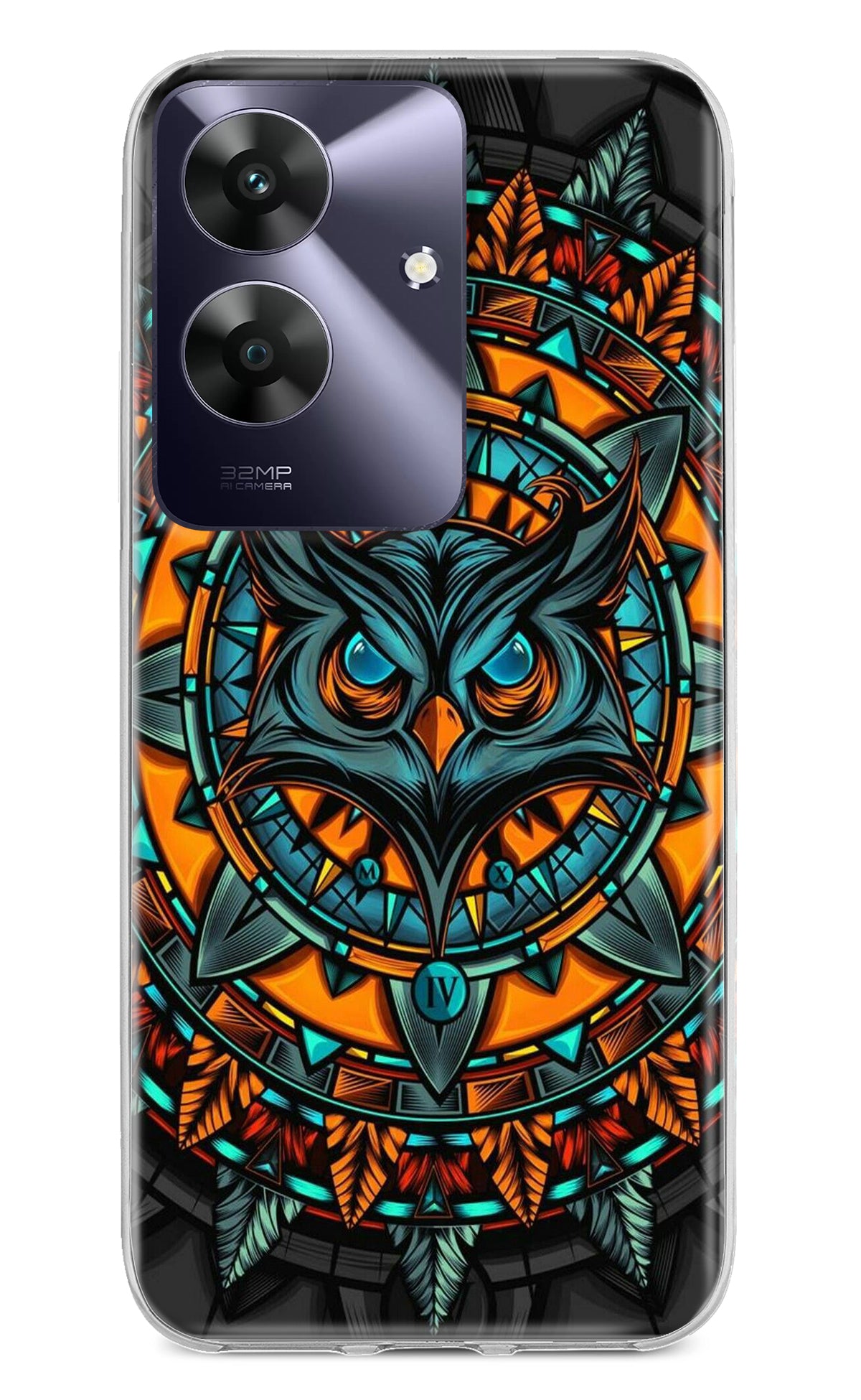 Angry Owl Art Realme C61 Back Cover