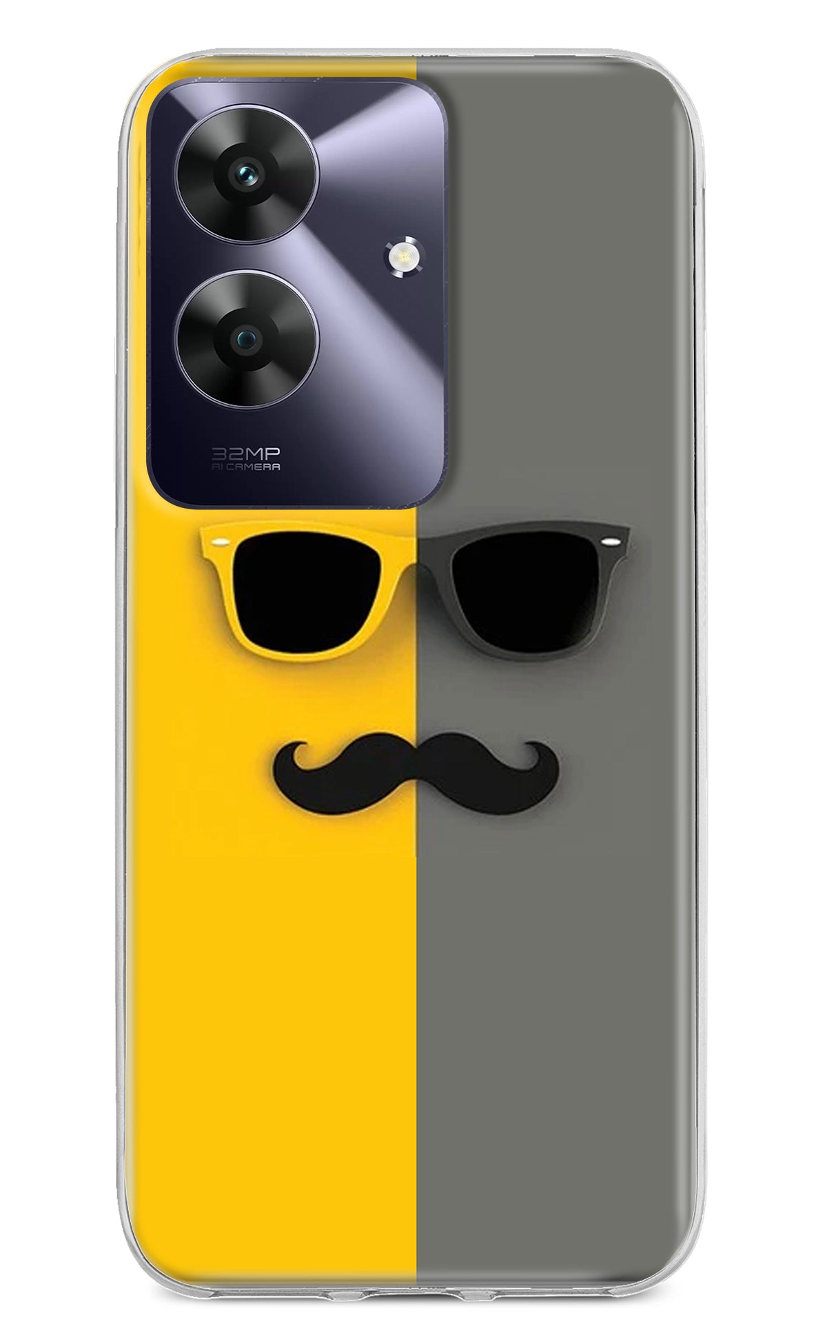 Sunglasses with Mustache Realme C61 Back Cover