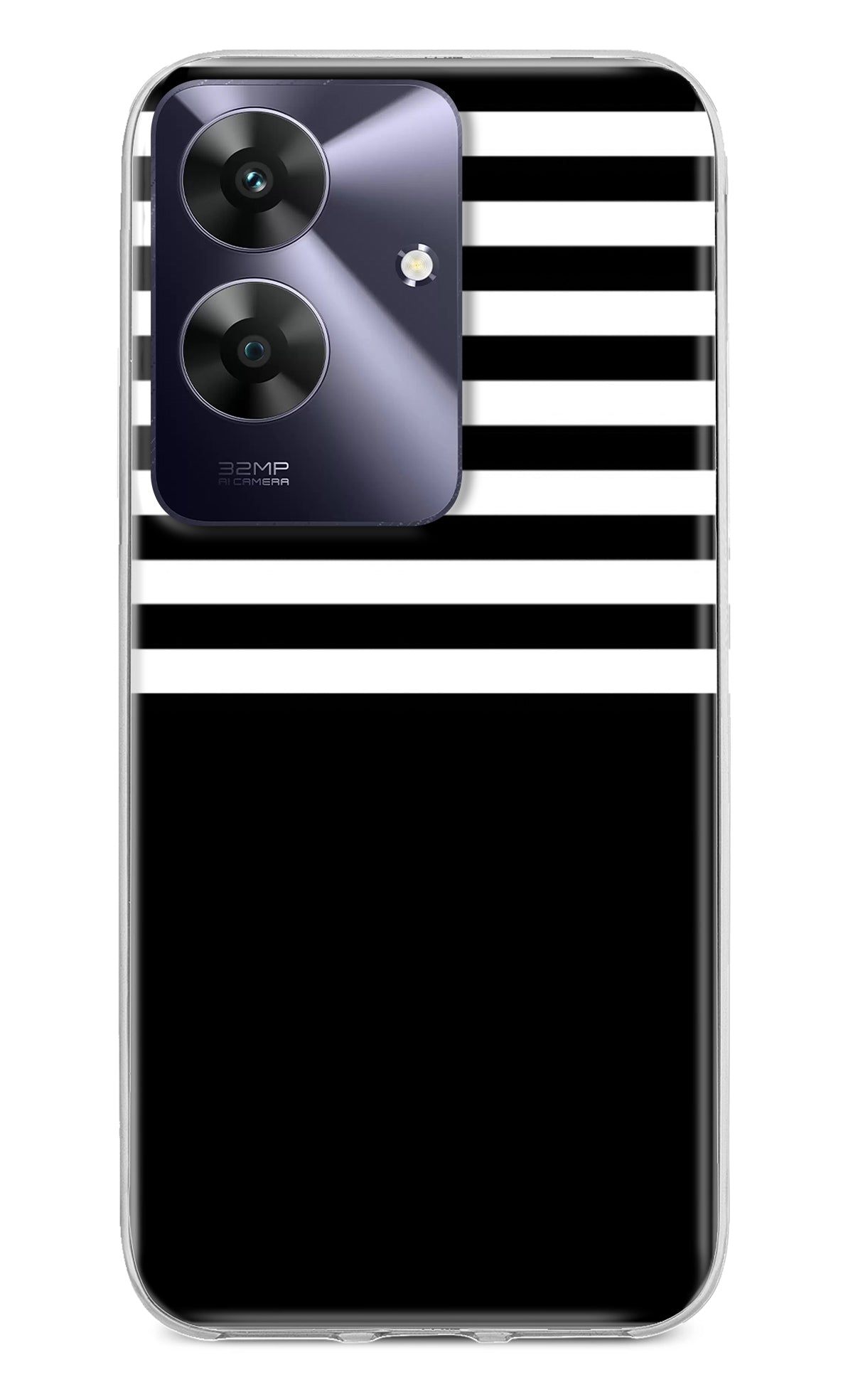 Black and White Print Realme C61 Back Cover