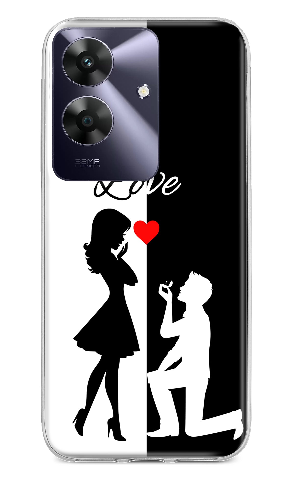 Love Propose Black And White Realme C61 Back Cover