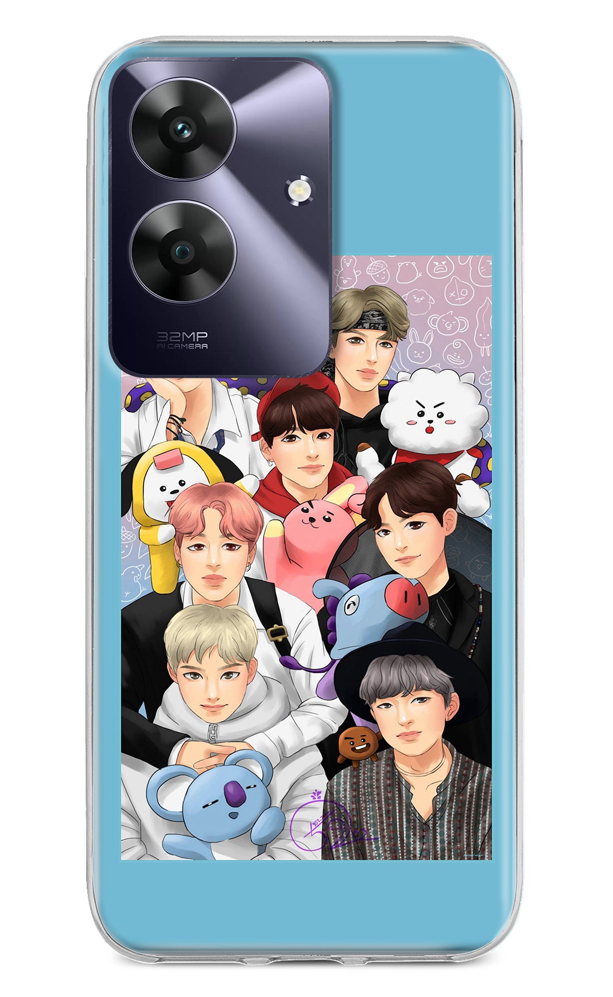 BTS with animals Realme C61 Back Cover