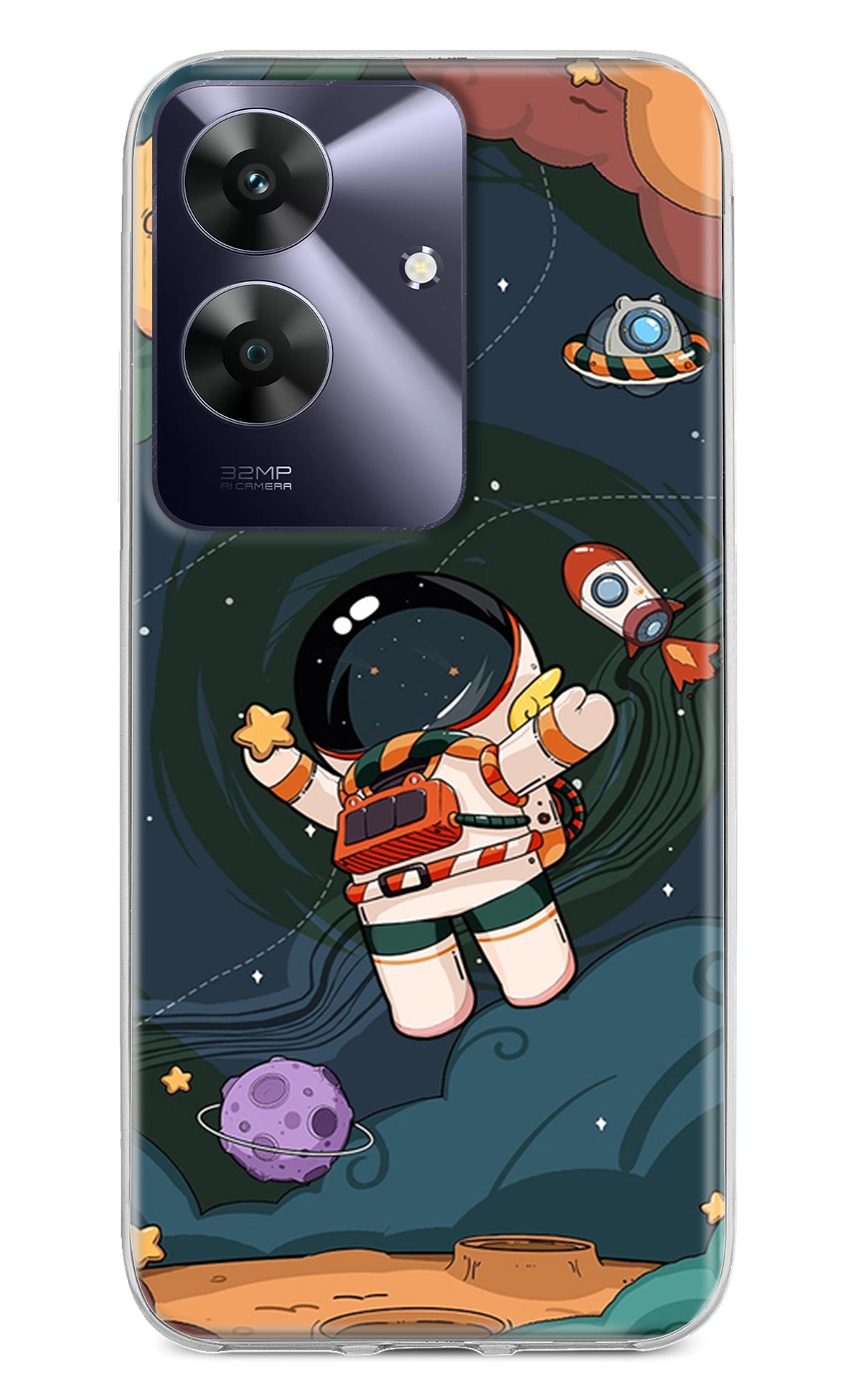 Cartoon Astronaut Realme C61 Back Cover