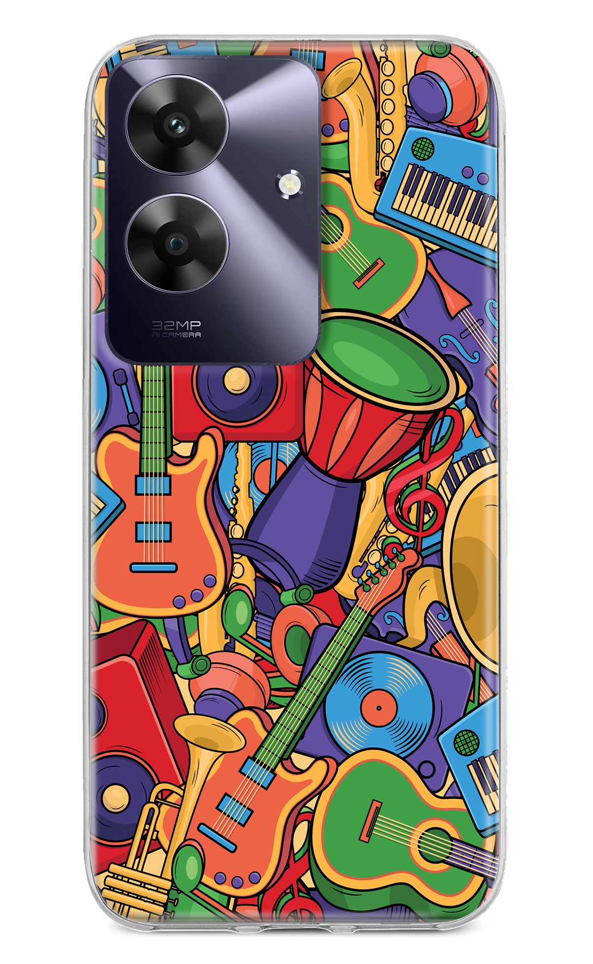 Music Instrument Doodle Realme C61 Back Cover