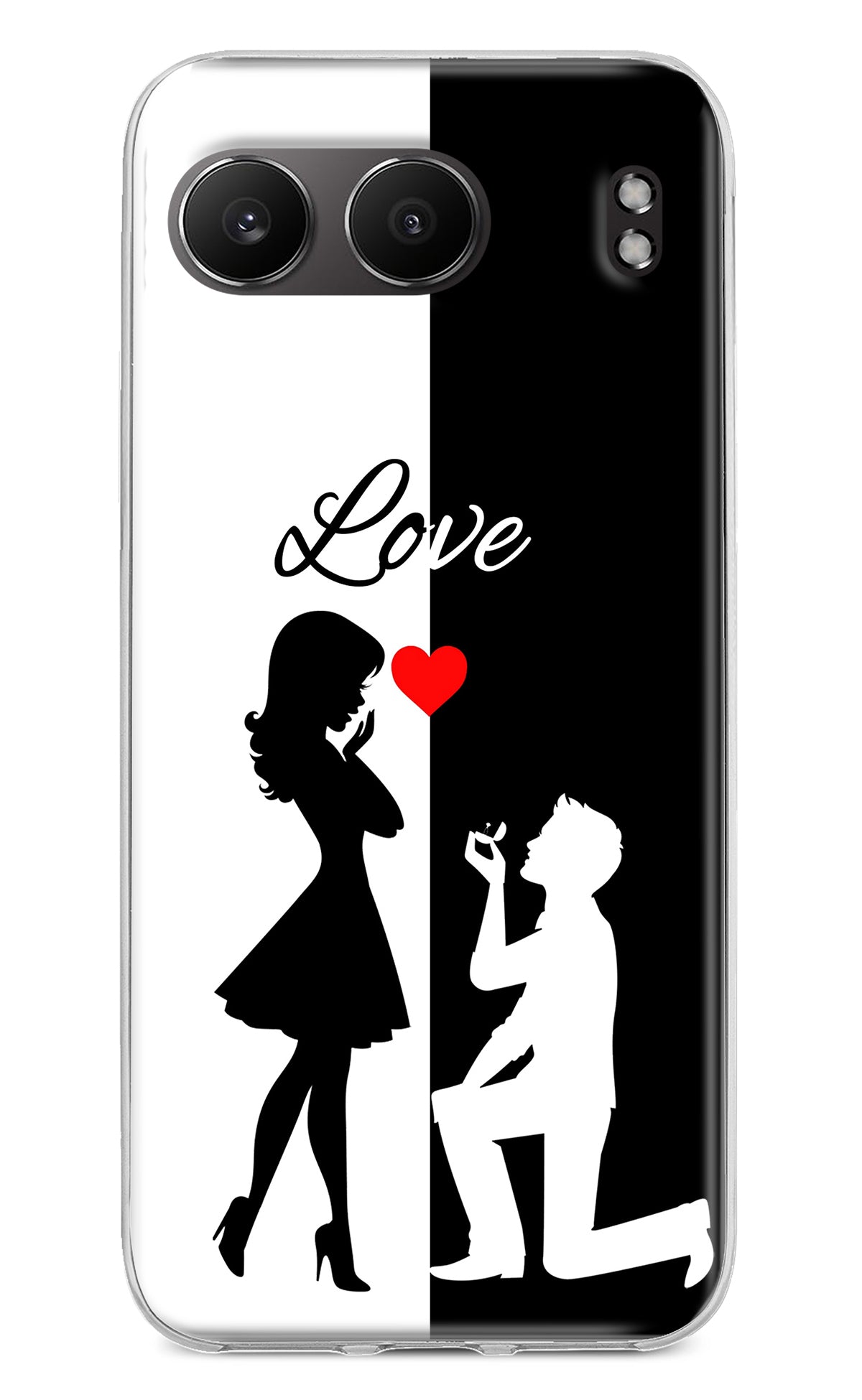 Love Propose Black And White OnePlus Nord 4 Back Cover