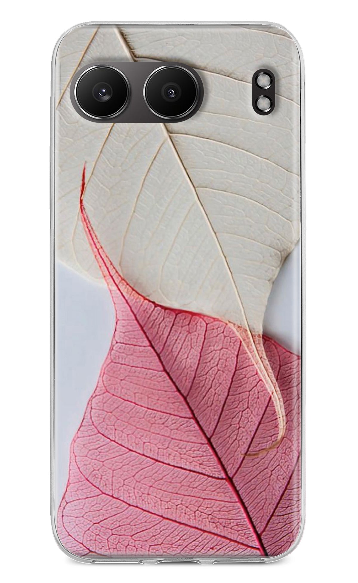 White Pink Leaf OnePlus Nord 4 Back Cover