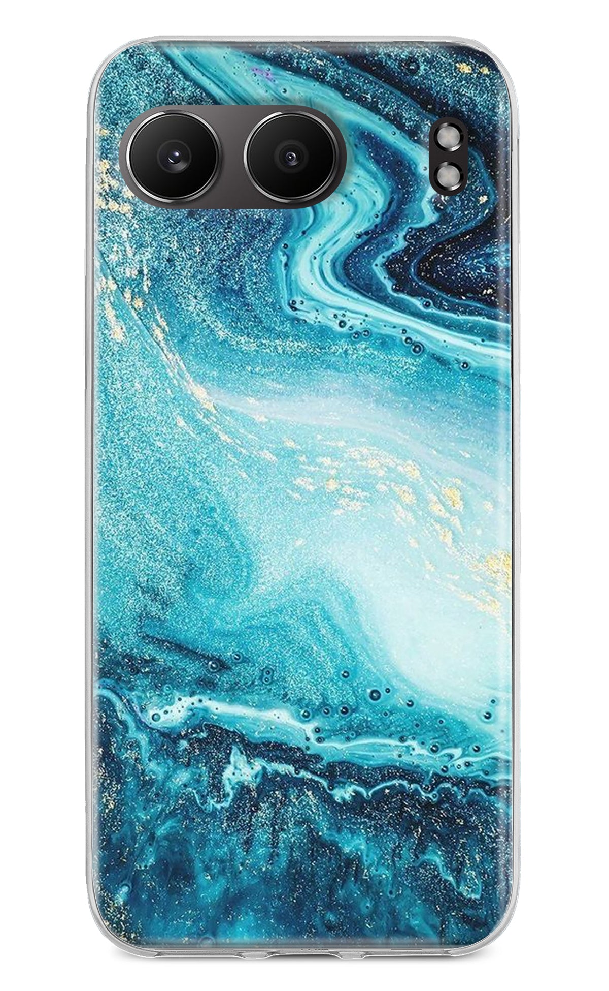 Blue Glitter Marble OnePlus Nord 4 Back Cover