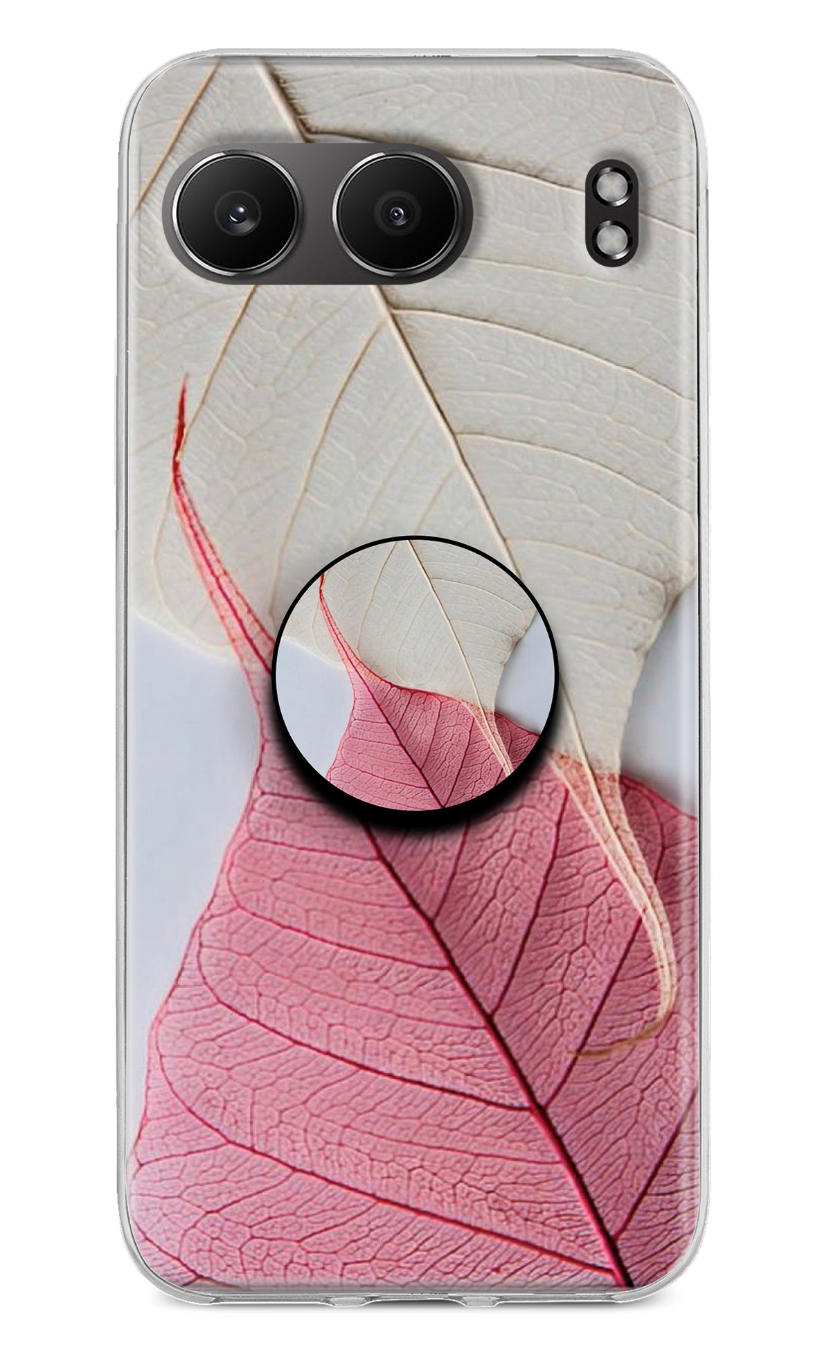 White Pink Leaf OnePlus Nord 4 Pop Case