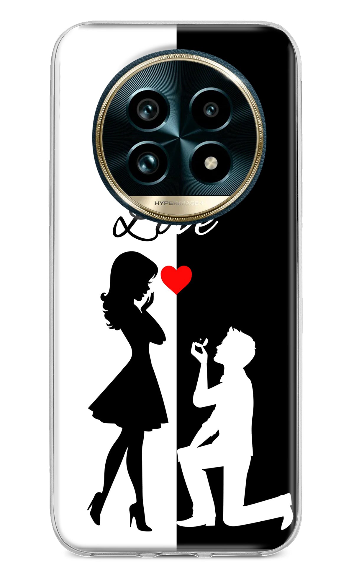 Love Propose Black And White Realme 13 Pro+ 5G Back Cover