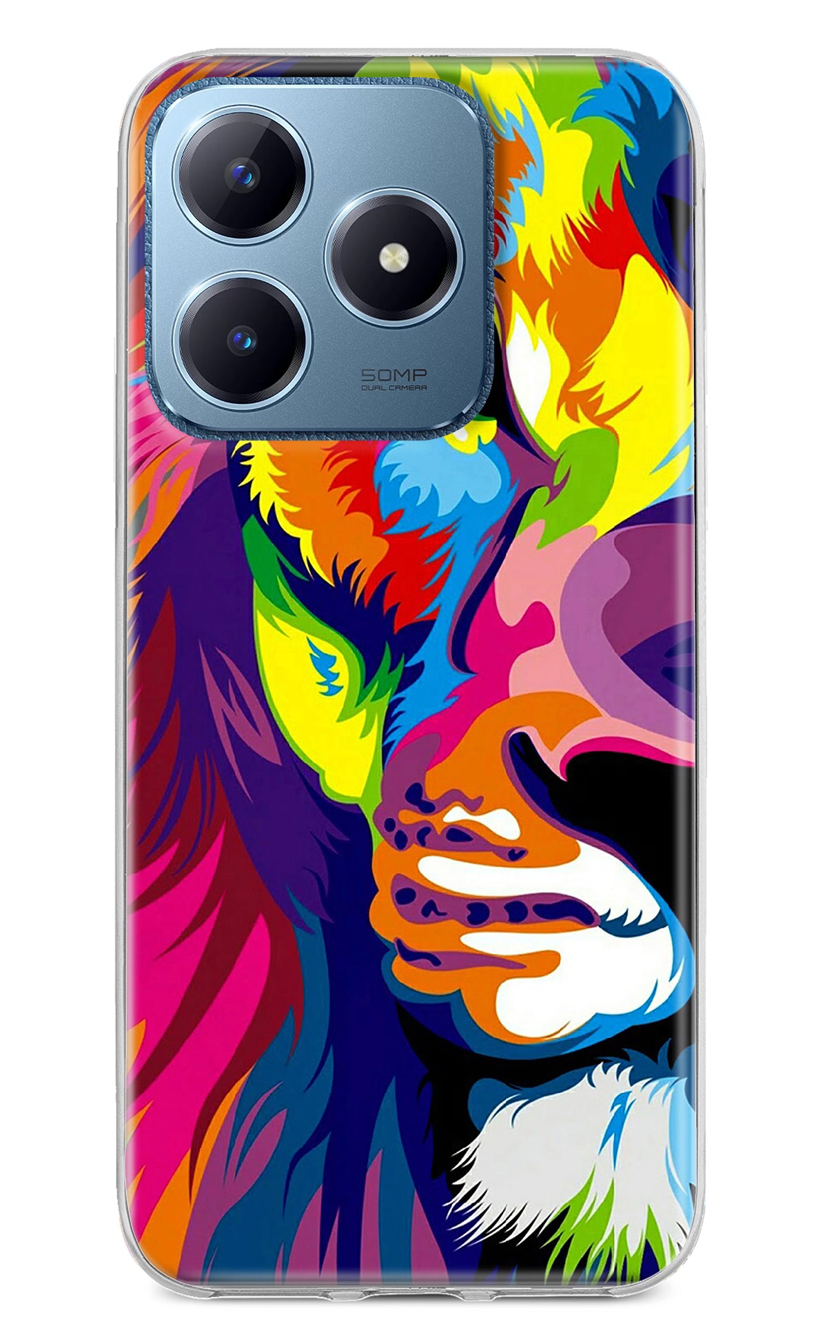 Lion Half Face Realme C63 Back Cover