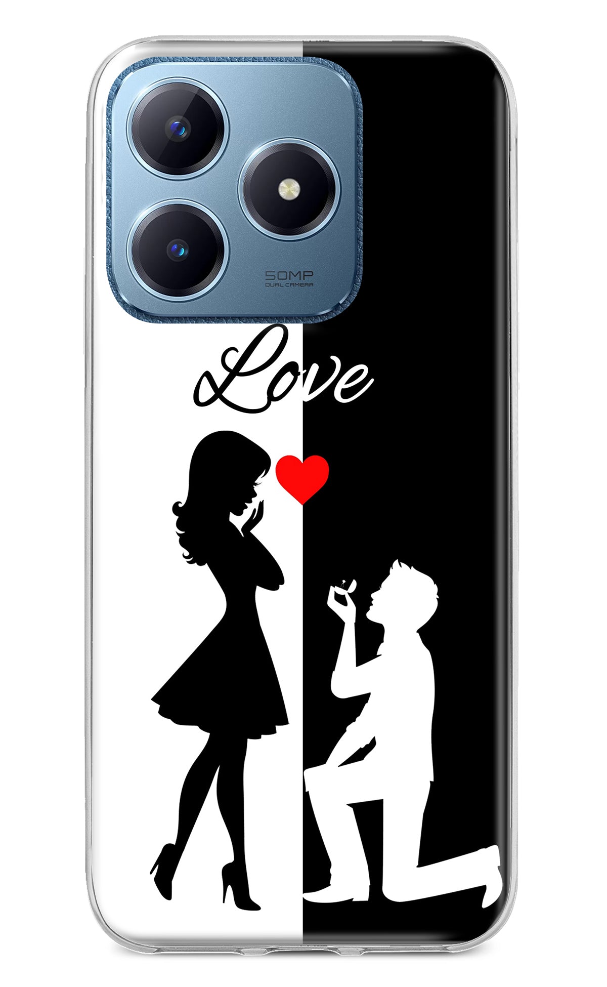 Love Propose Black And White Realme C63 Back Cover