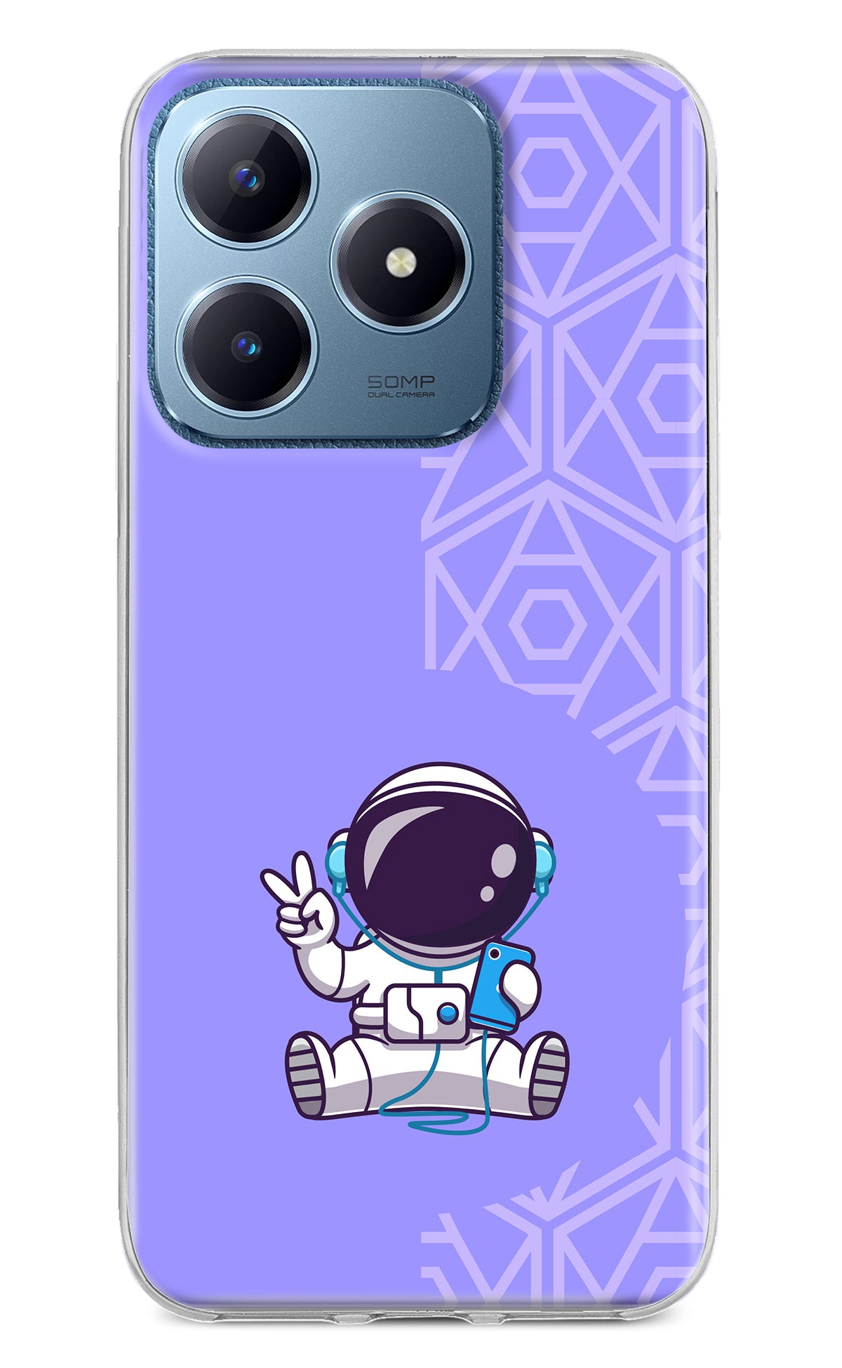 Cute Astronaut Chilling Realme C63 Back Cover