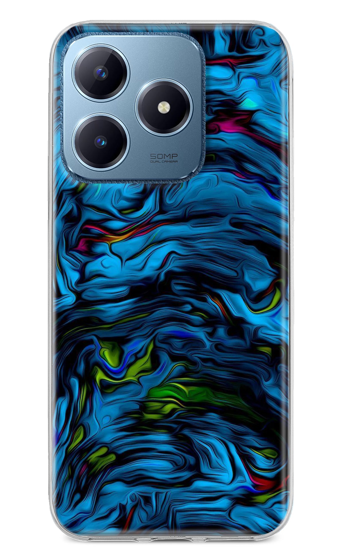 Dark Blue Abstract Realme C63 Back Cover