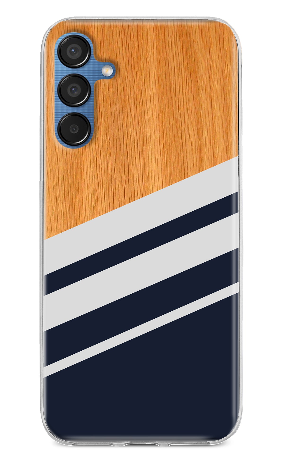 Blue and white wooden Samsung M15 5G Back Cover