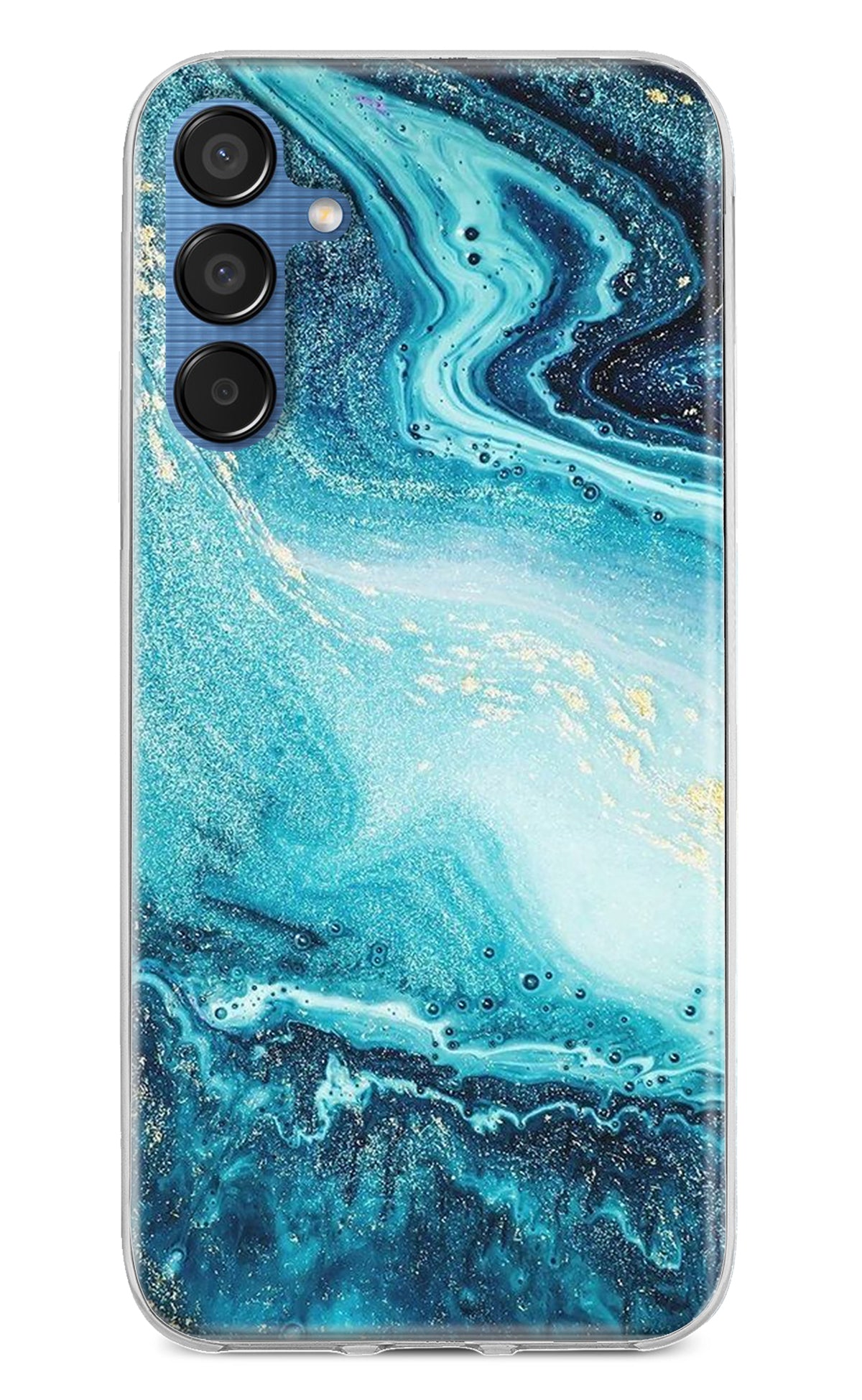 Blue Glitter Marble Samsung M15 5G Back Cover