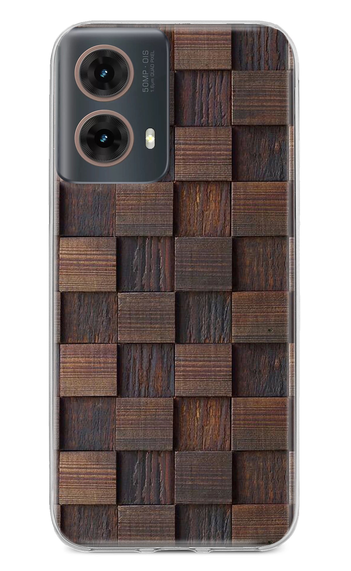 Wooden Cube Design Motorola G85 Back Cover