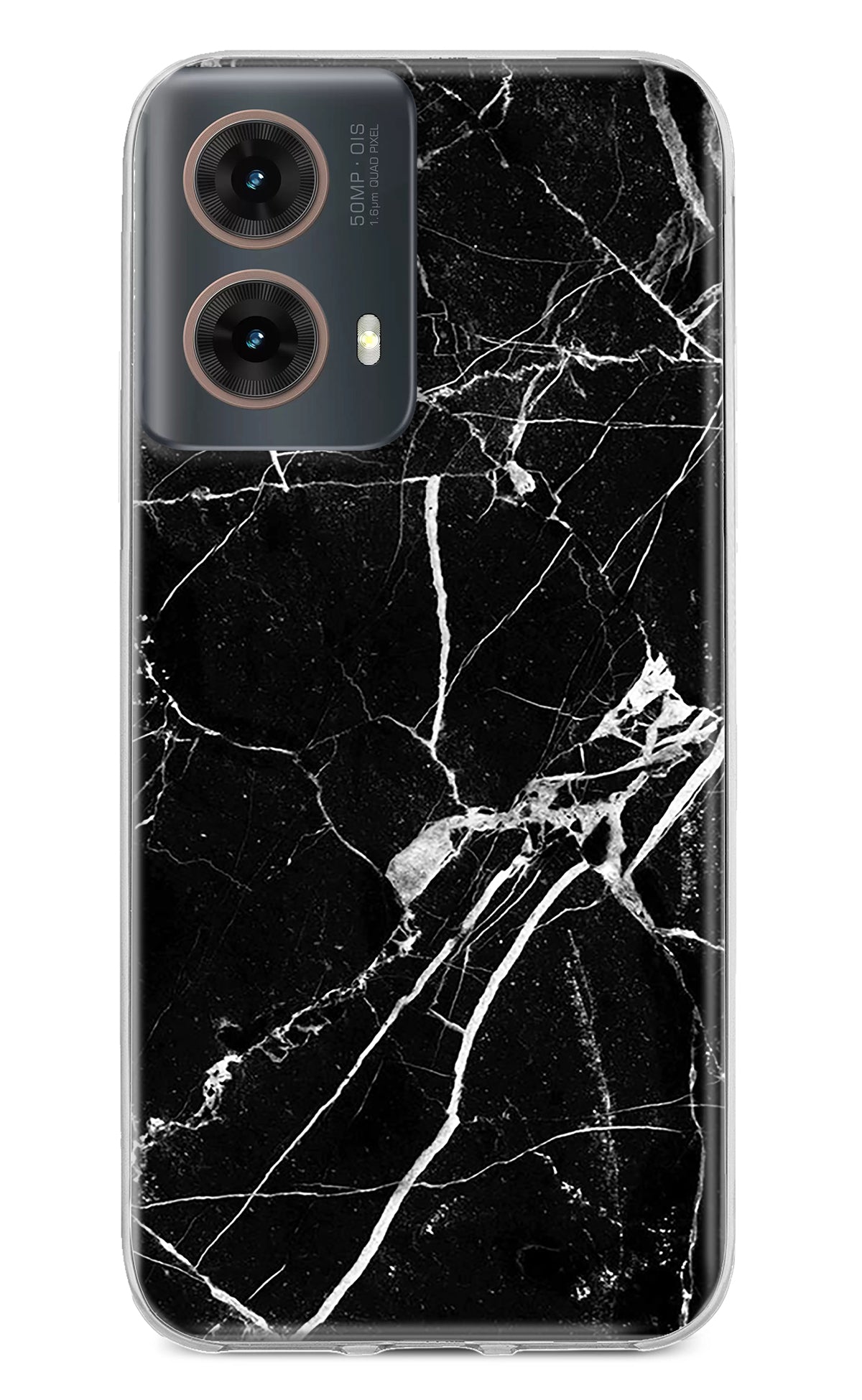 Black Marble Pattern Motorola G85 Back Cover