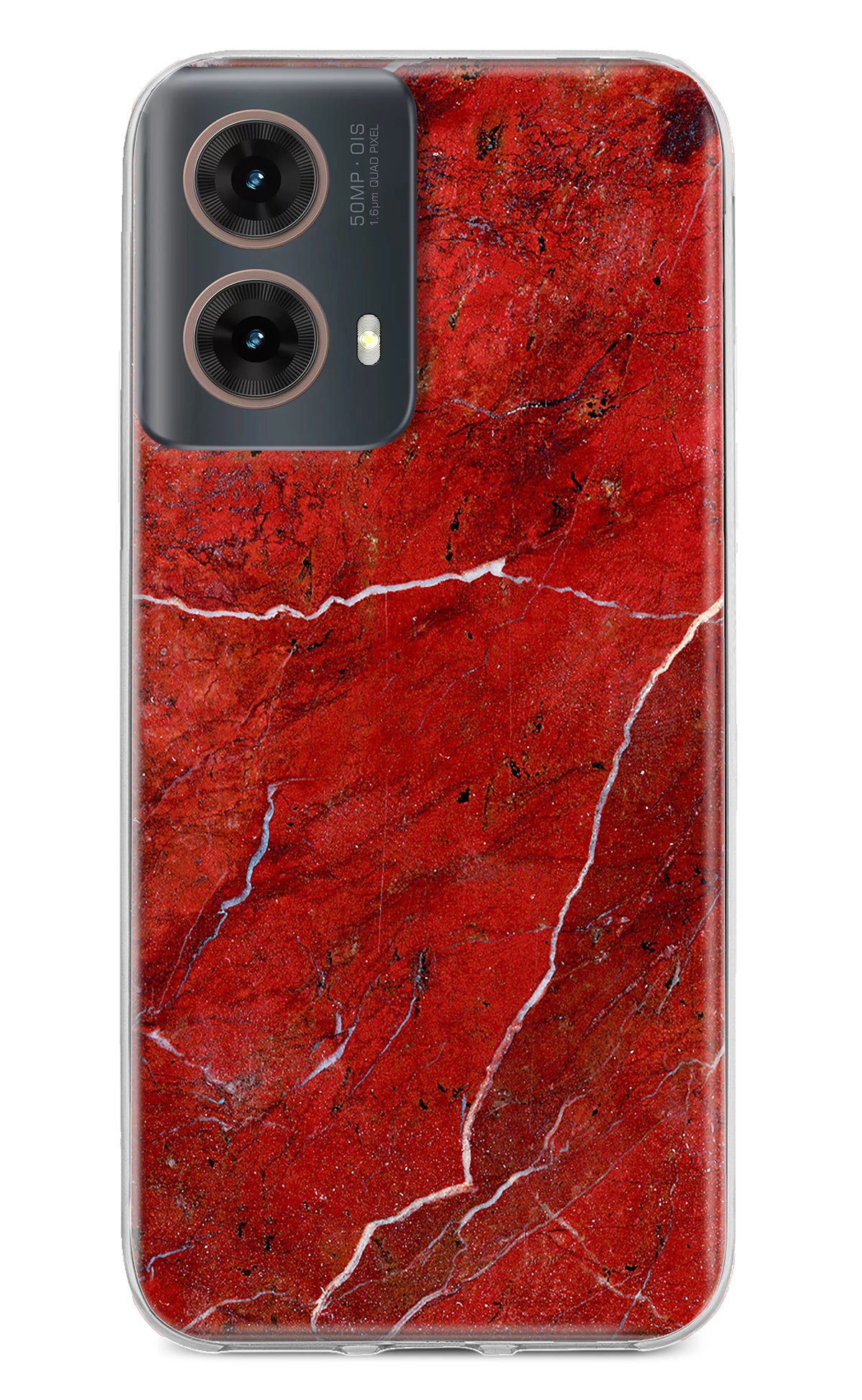 Red Marble Design Motorola G85 Back Cover