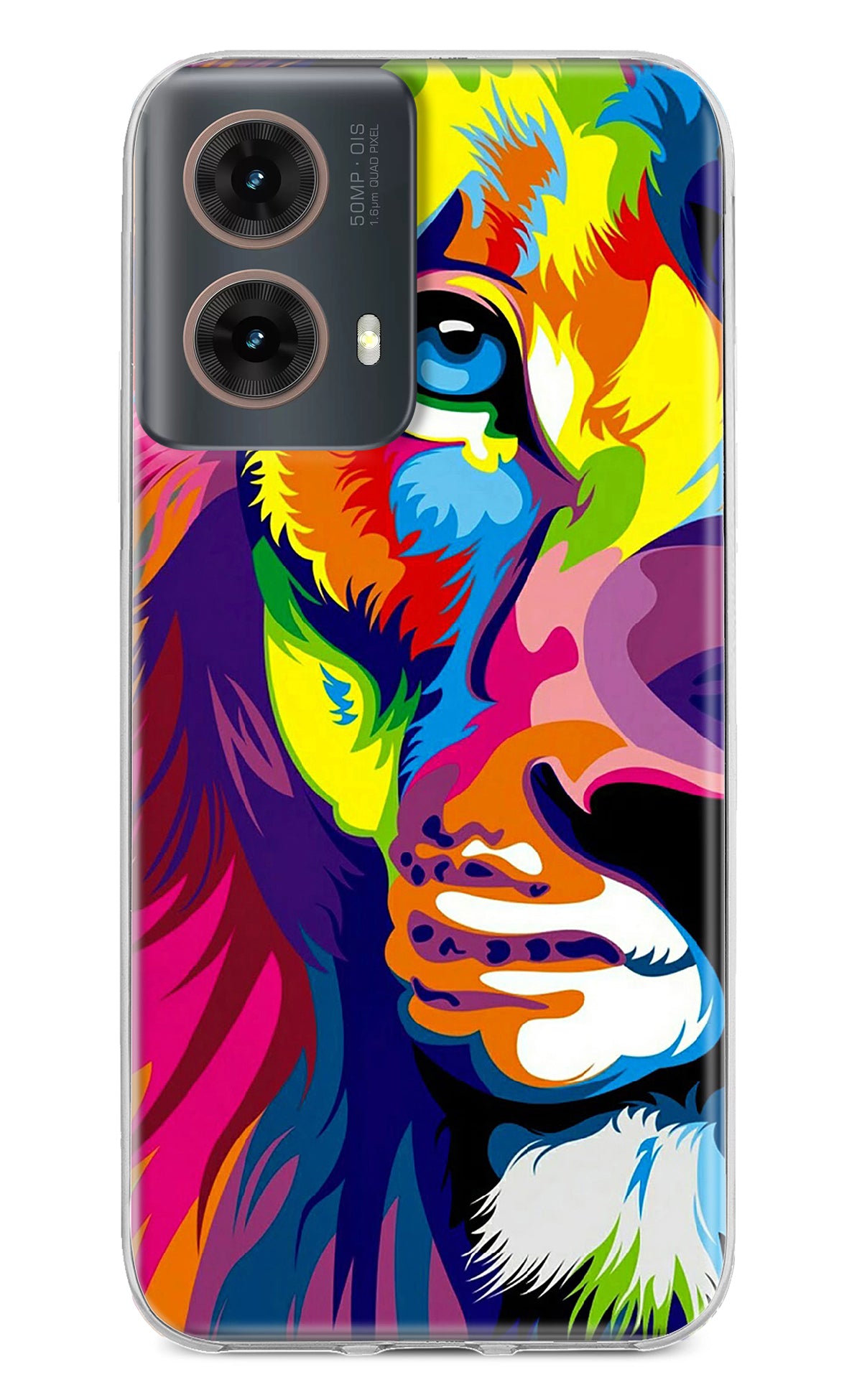 Lion Half Face Motorola G85 Back Cover