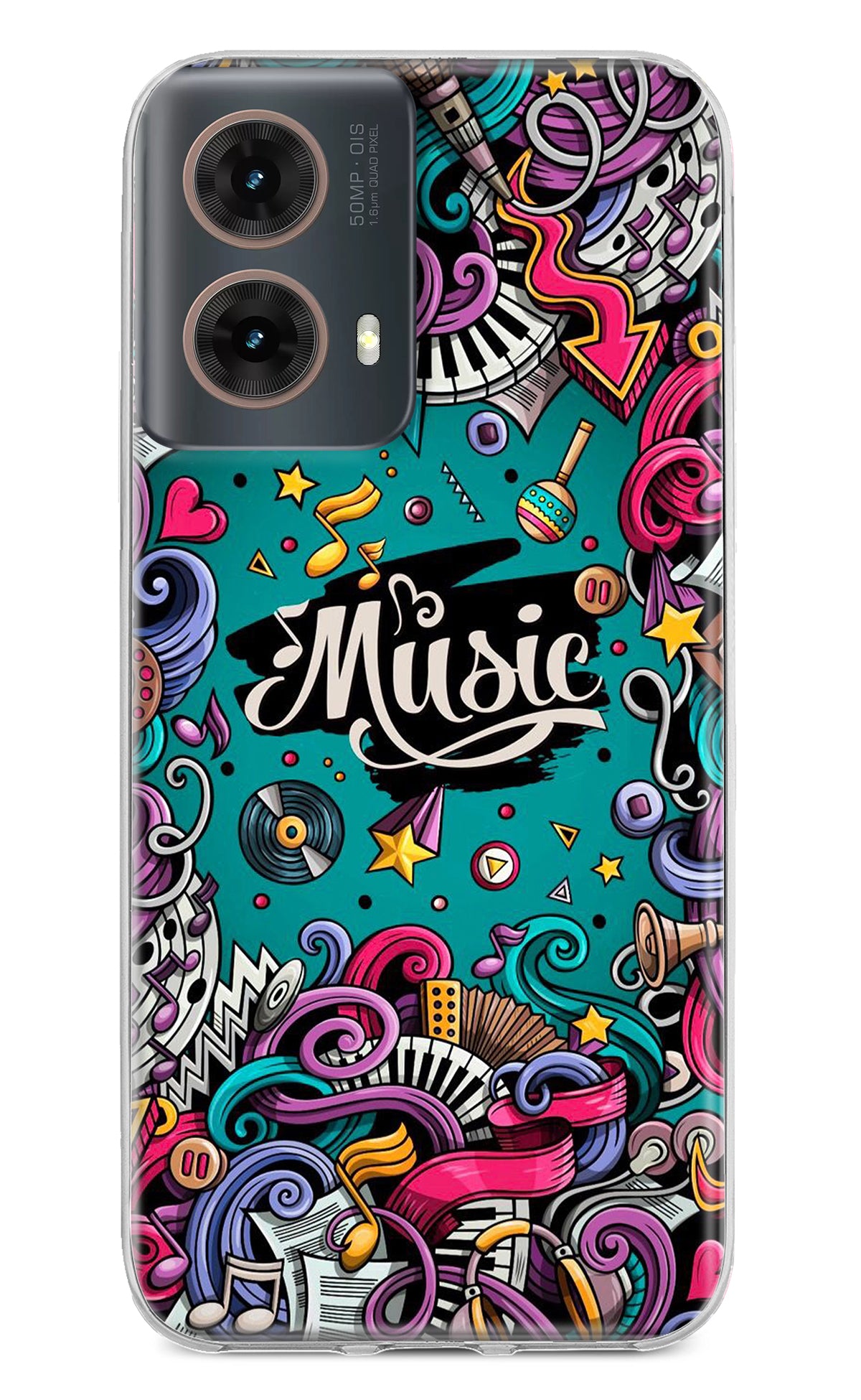 Music Graffiti Motorola G85 Back Cover