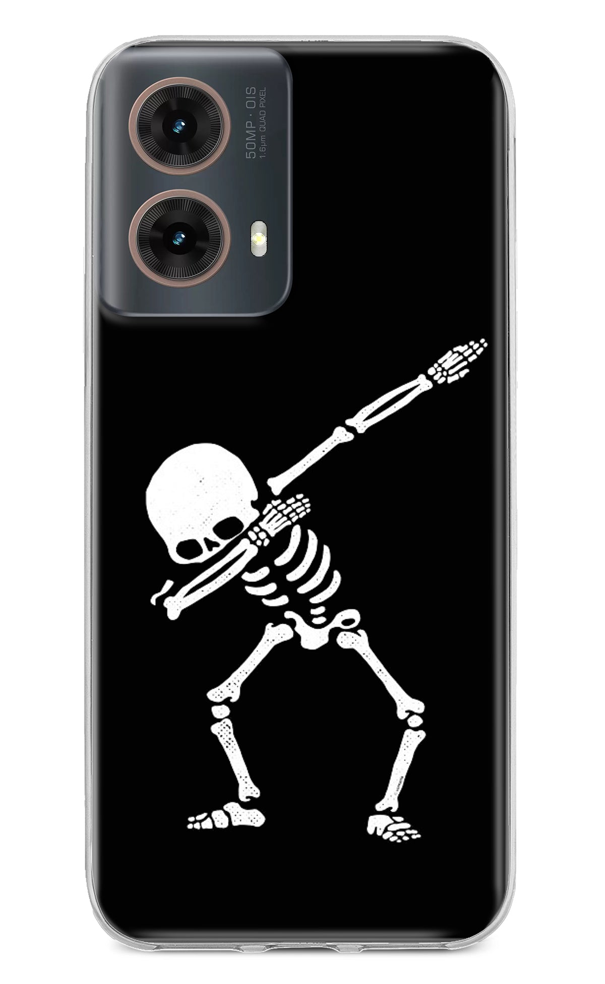 Dabbing Skeleton Art Motorola G85 Back Cover