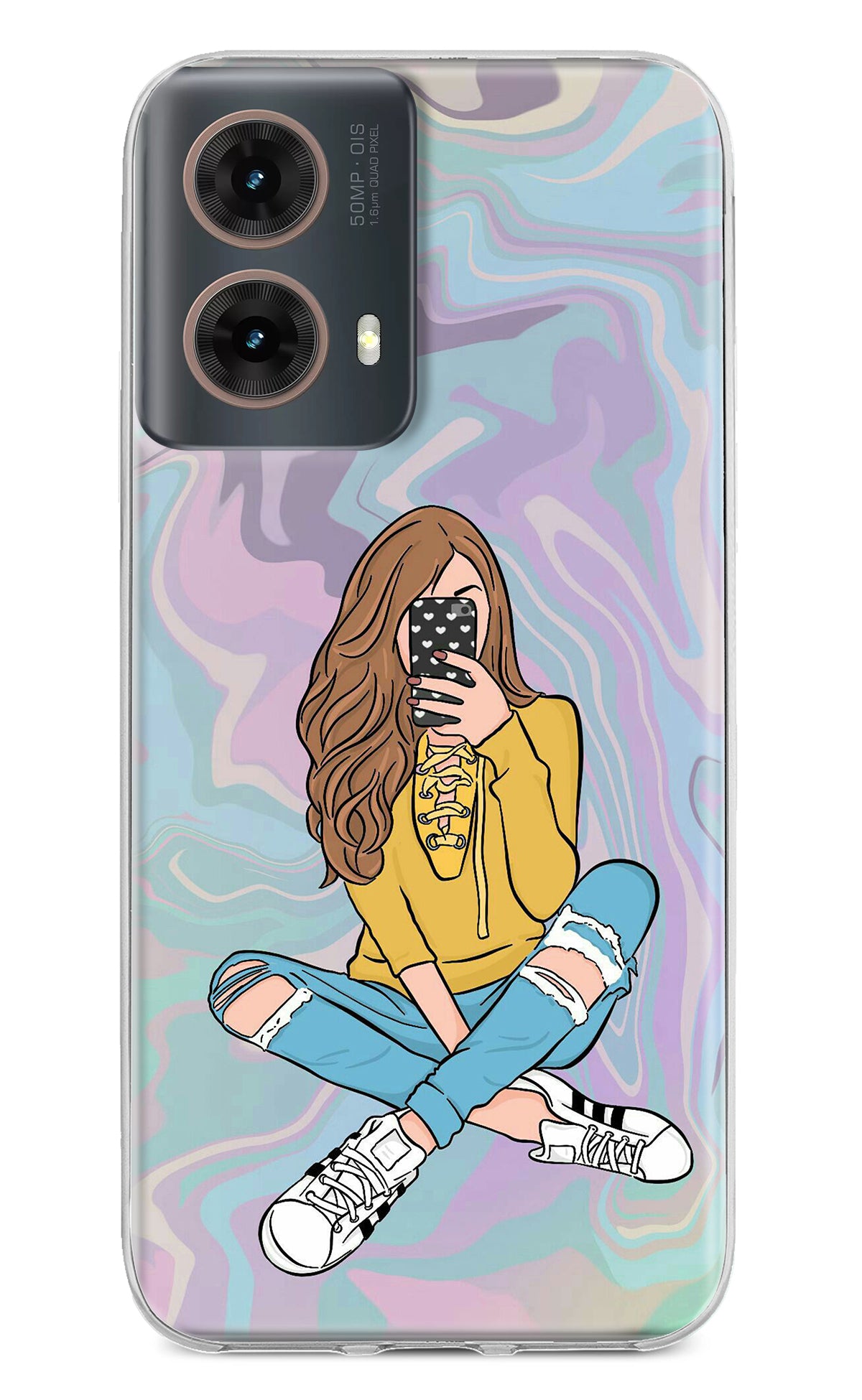 Selfie Girl Motorola G85 Back Cover