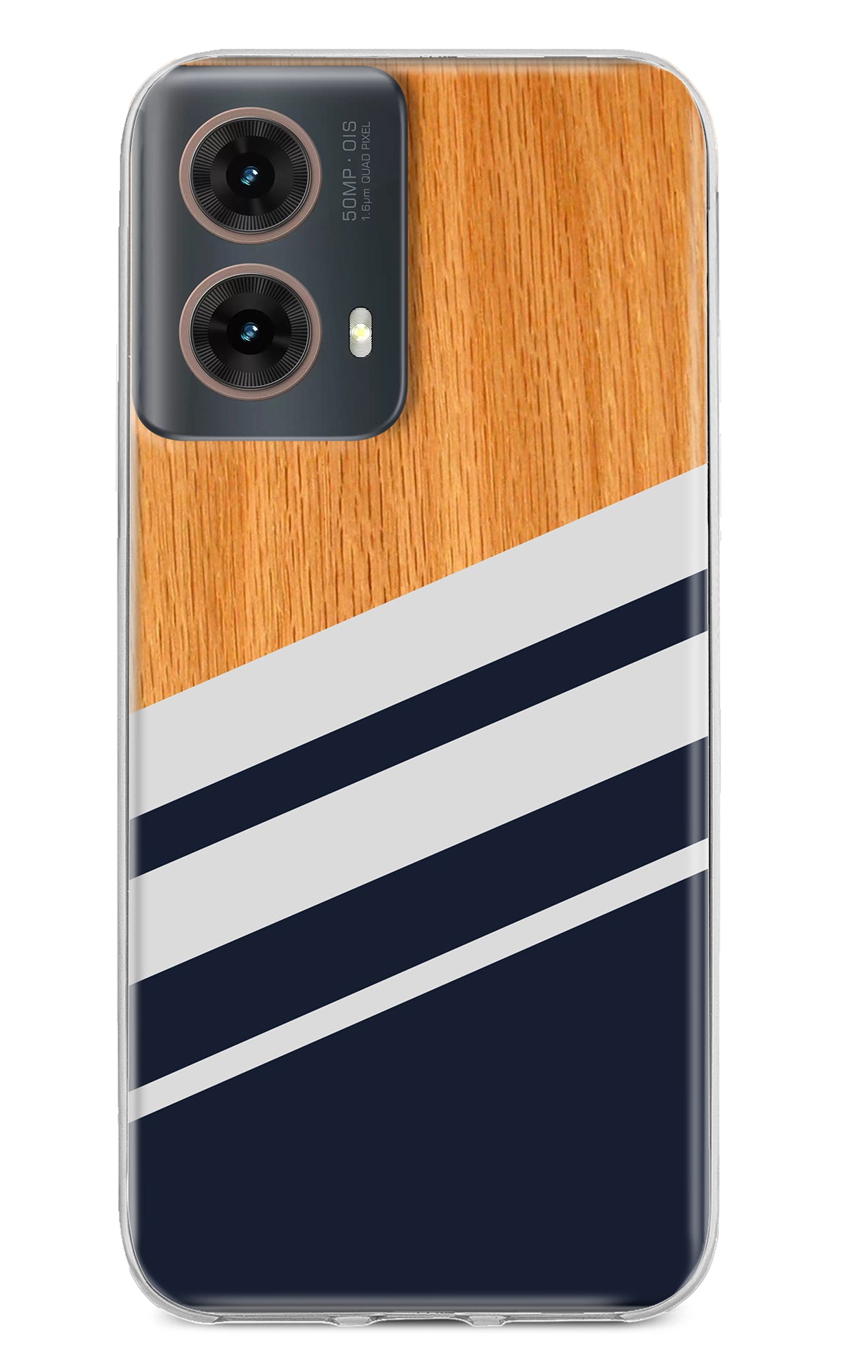 Blue and white wooden Motorola G85 Back Cover