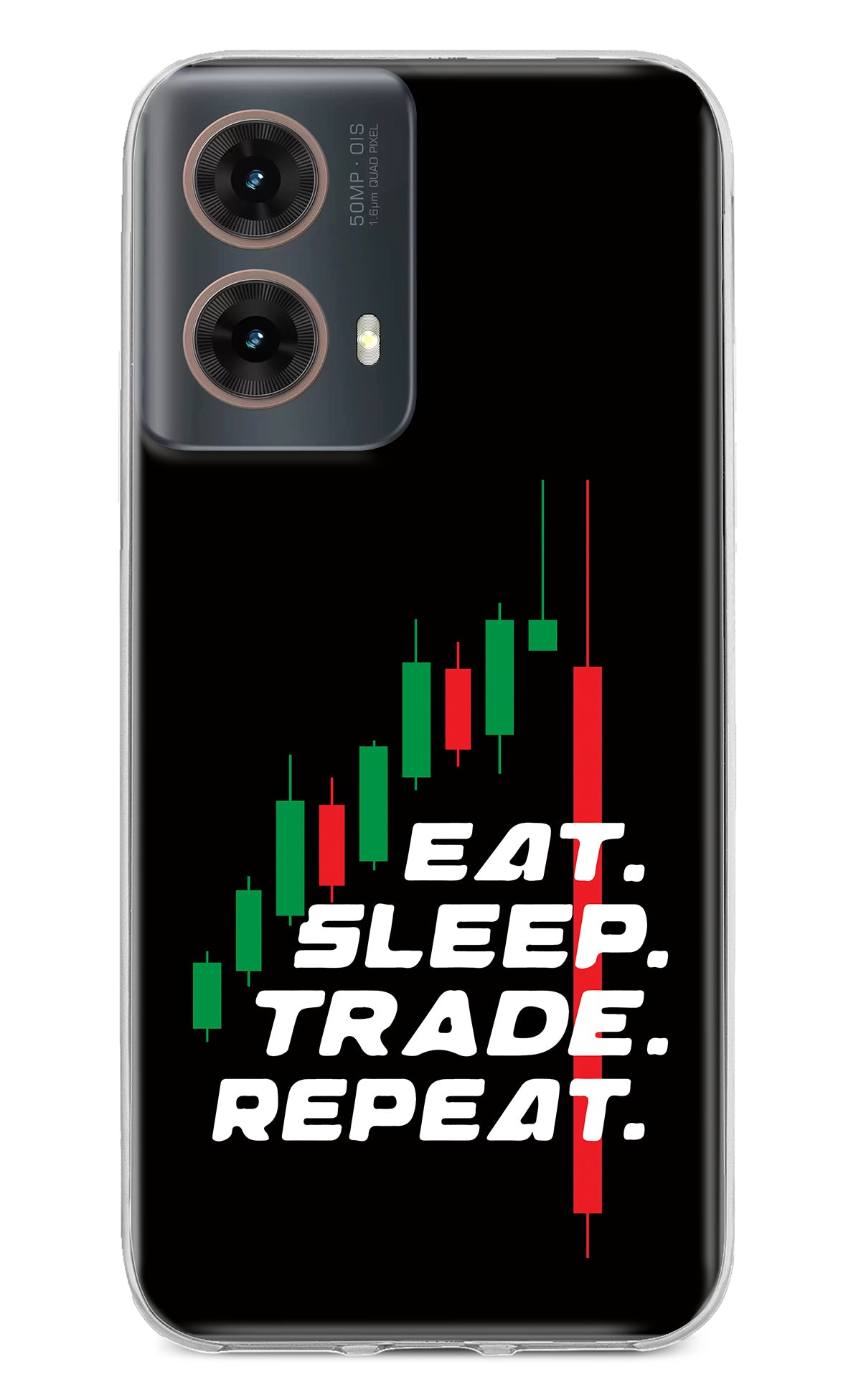 Eat Sleep Trade Repeat Motorola G85 Back Cover