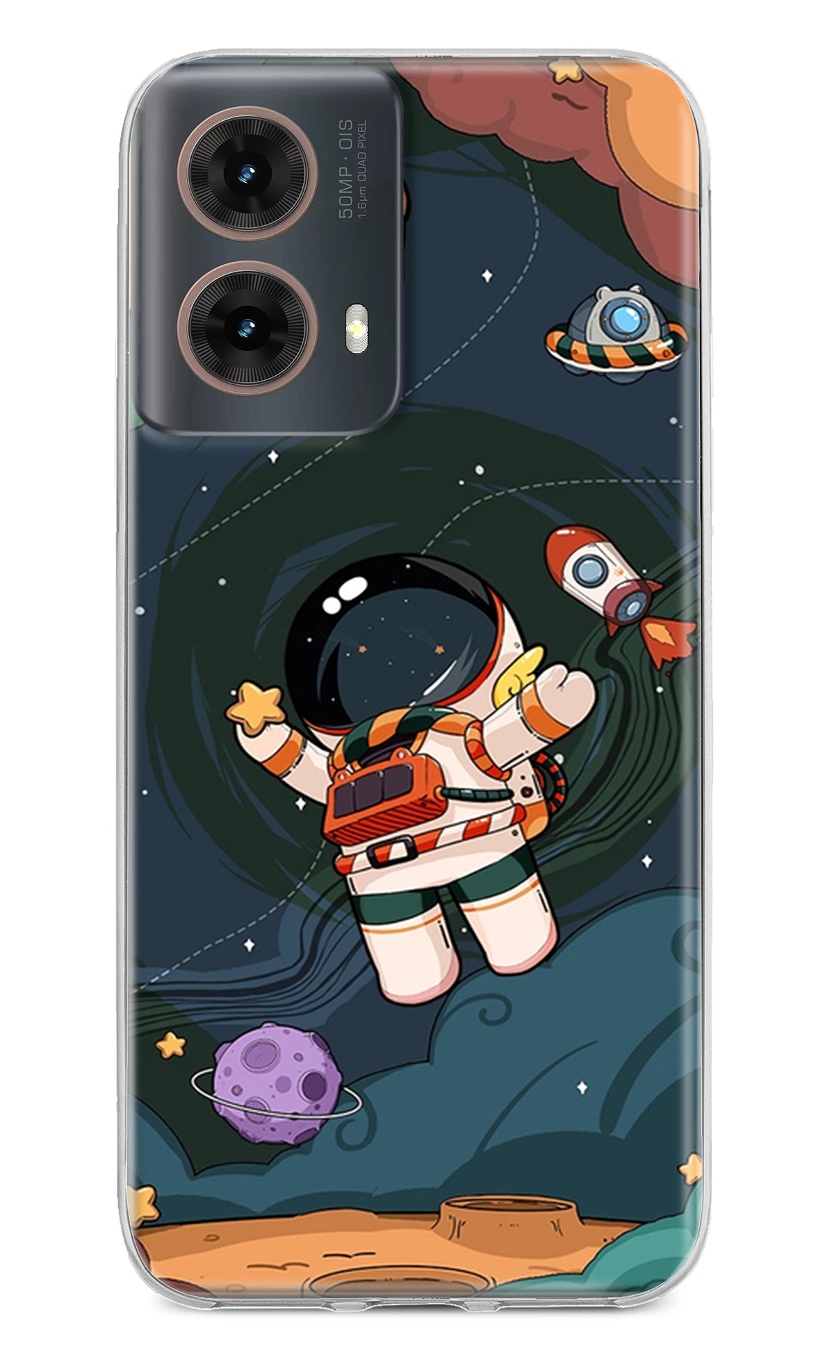 Cartoon Astronaut Motorola G85 Back Cover