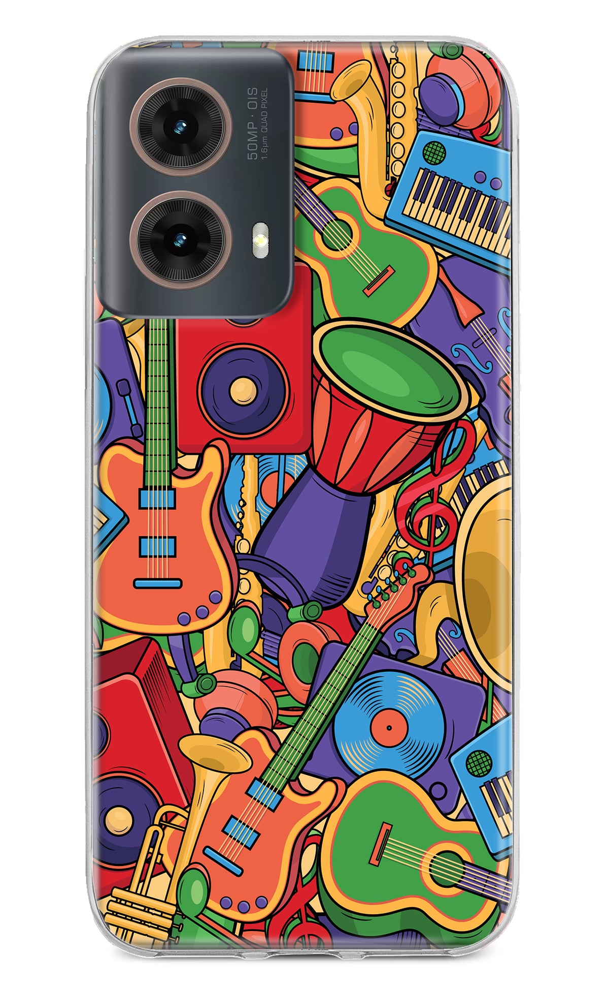 Music Instrument Doodle Motorola G85 Back Cover