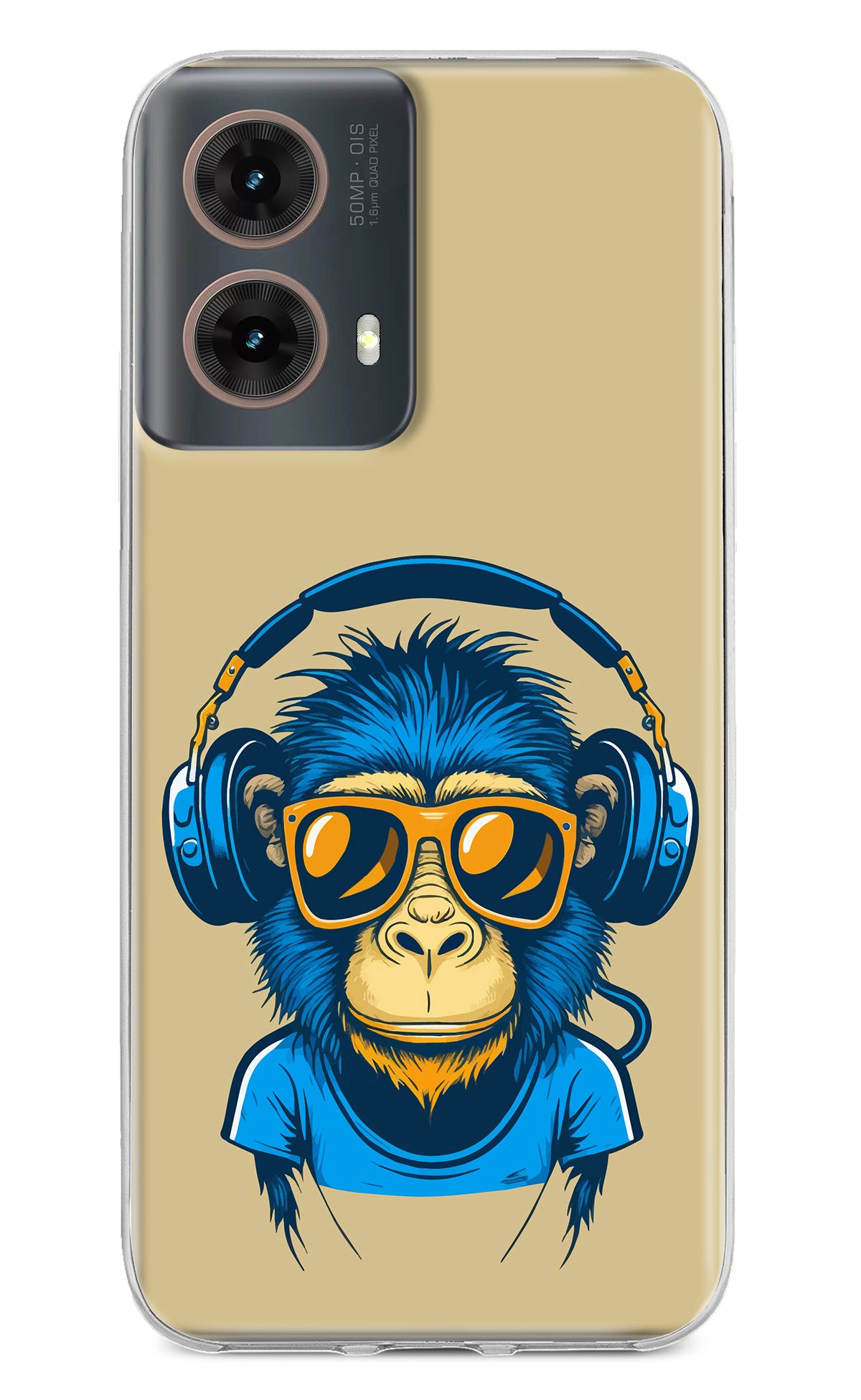 Monkey Headphone Motorola G85 Back Cover