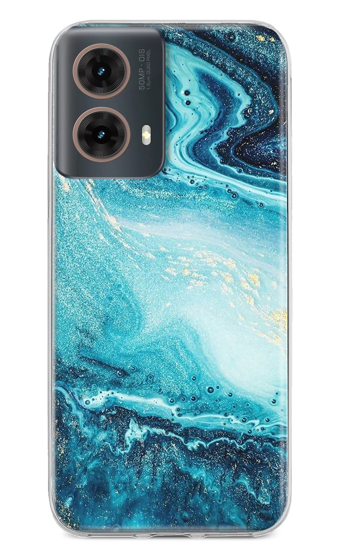 Blue Glitter Marble Motorola G85 Back Cover